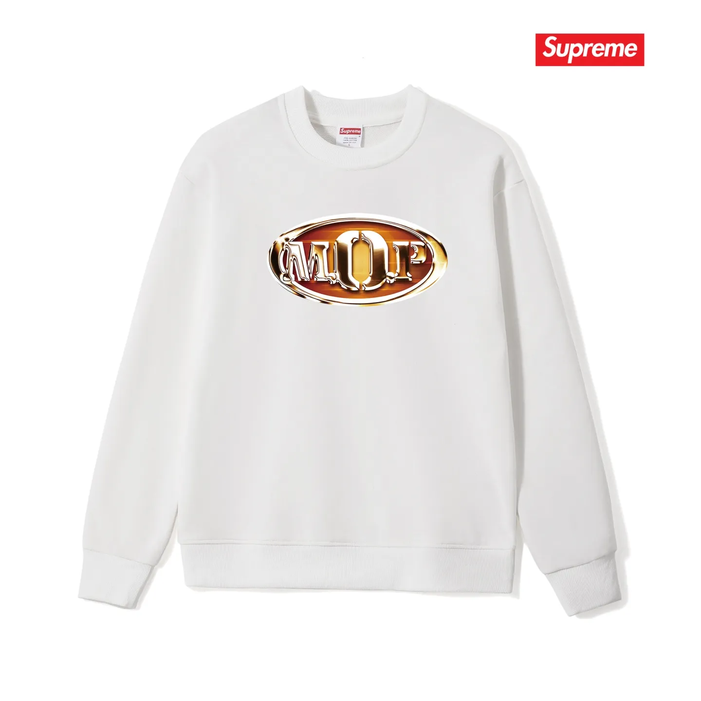 Style No. S1231 #terry p150💰 Velvet 160💰 Supreme 24FW MOP Hooded rap group co-branded round-neck sweatshirt Made of 400 grams of large terry (drop shoulder large version) fabric, soft and non-pilling texture, imported environmentally friendly printing glue, bright and three-dimensional pattern, quality 💥unisex style, trendy upper body, color: black, white, gray, size: S M L XL XXL