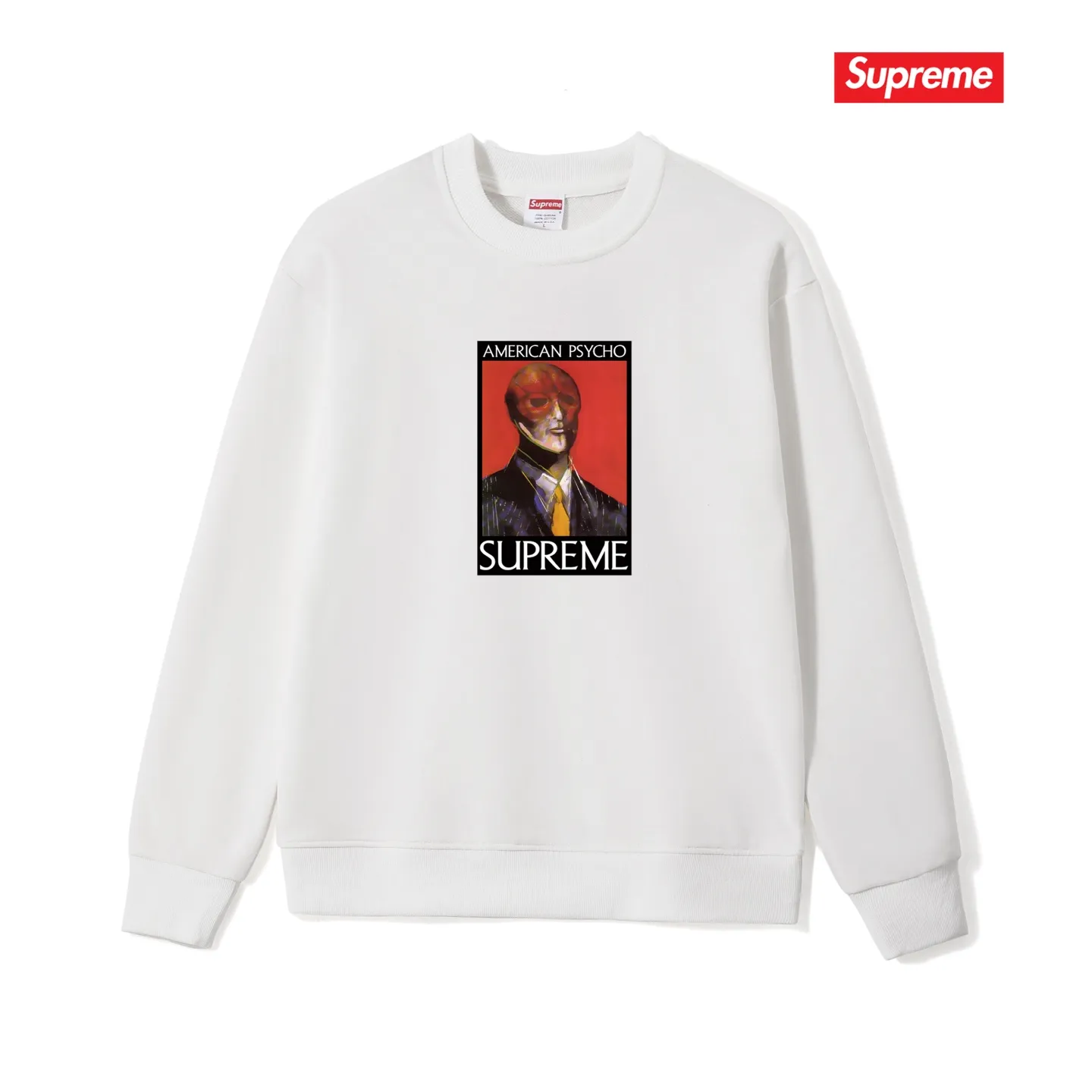 Style No. S1209 #terry p150💰 Velvet 160💰 SupFW23 WEEK7 AMERICAN PSYCHO TEE letter character pattern round neck sweatshirt Made of 400 grams of large terry (drop shoulder large version) fabric, soft texture and no pilling Imported environmentally friendly printing glue The pattern is bright and three-dimensional Quality 💥 Same style for men and women The upper body is trendy Color: black white gray Size: S M L XL XXL