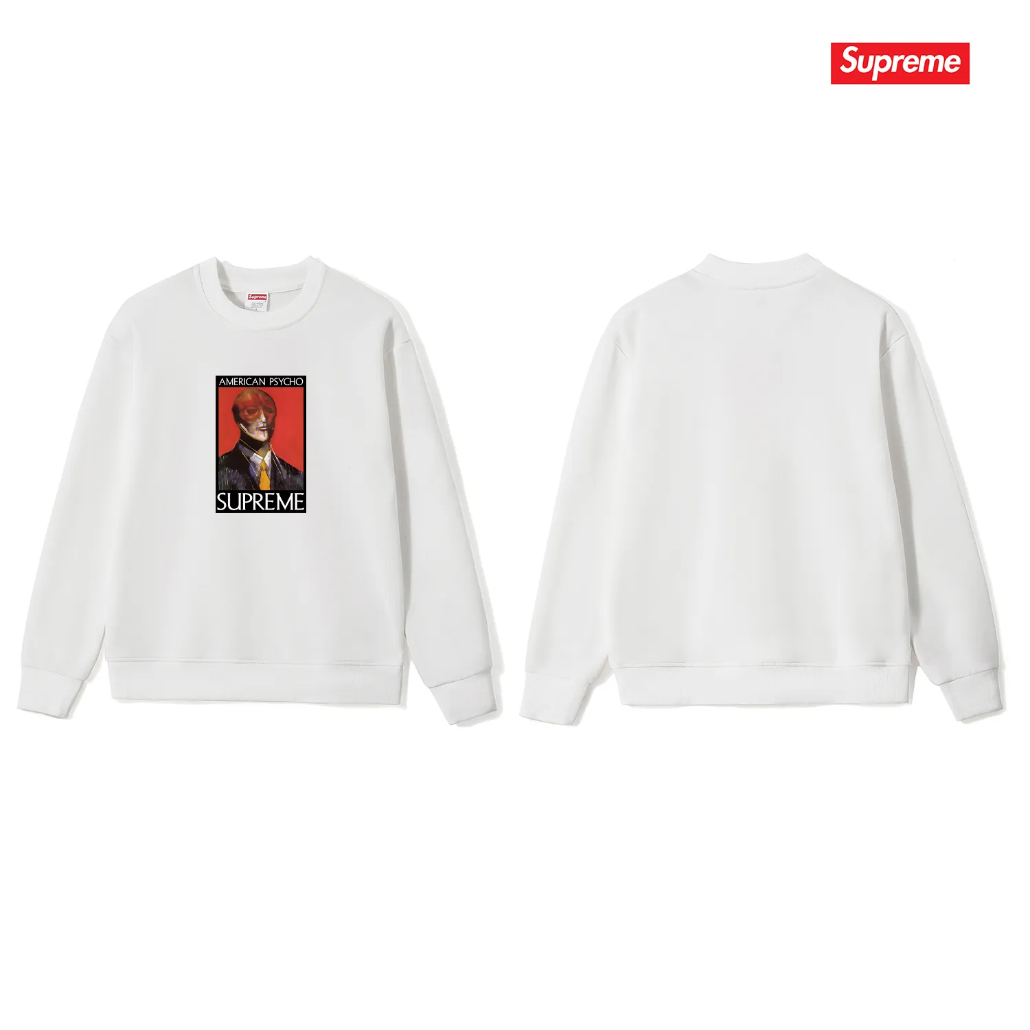 Style No. S1209 #terry p150💰 Velvet 160💰 SupFW23 WEEK7 AMERICAN PSYCHO TEE letter character pattern round neck sweatshirt Made of 400 grams of large terry (drop shoulder large version) fabric, soft texture and no pilling Imported environmentally friendly printing glue The pattern is bright and three-dimensional Quality 💥 Same style for men and women The upper body is trendy Color: black white gray Size: S M L XL XXL