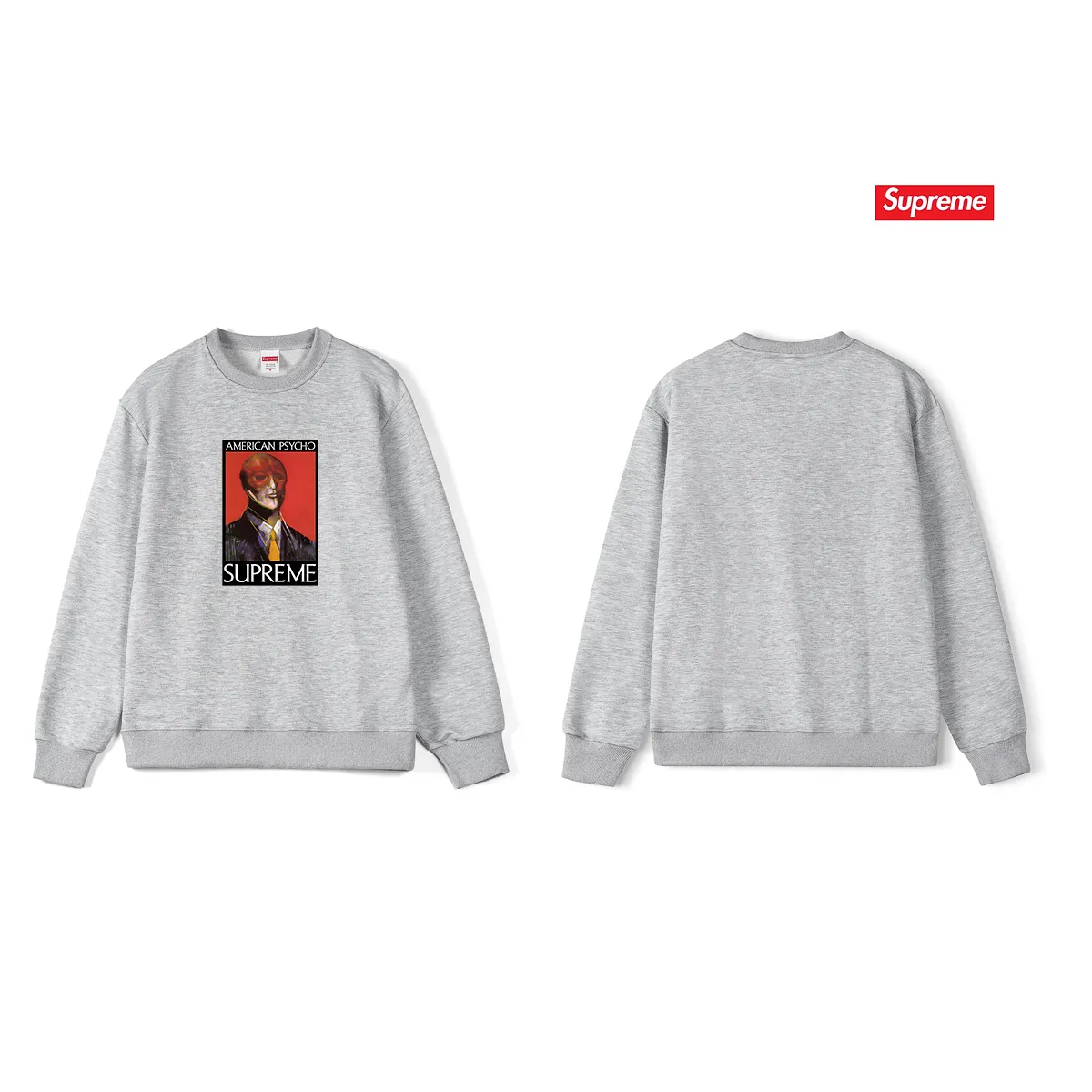 Style No. S1209 #terry p150💰 Velvet 160💰 SupFW23 WEEK7 AMERICAN PSYCHO TEE letter character pattern round neck sweatshirt Made of 400 grams of large terry (drop shoulder large version) fabric, soft texture and no pilling Imported environmentally friendly printing glue The pattern is bright and three-dimensional Quality 💥 Same style for men and women The upper body is trendy Color: black white gray Size: S M L XL XXL