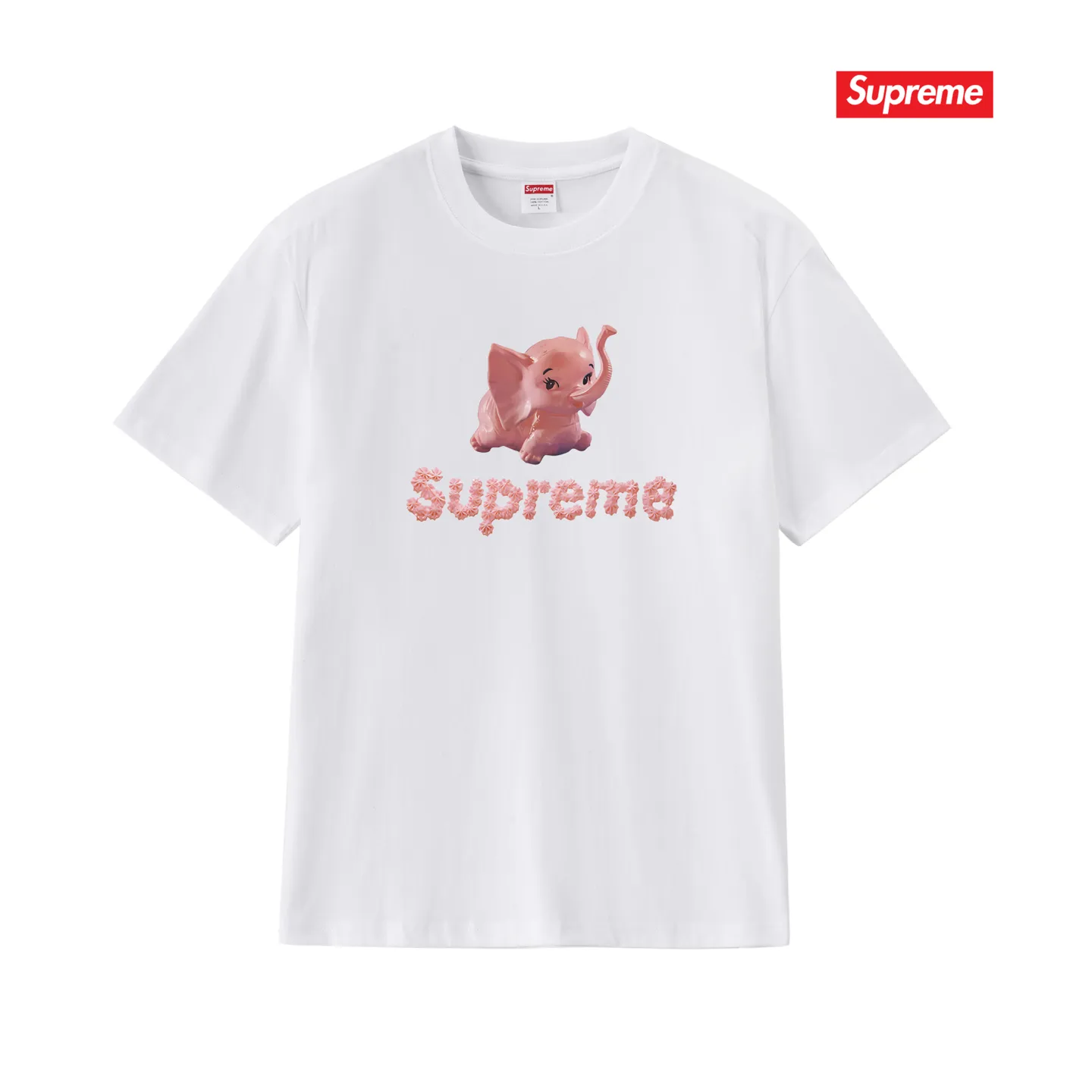 S228 P110💰 Sup Elephant Couple's short-sleeved men's and women's T pure cotton heavyweight American print Loose version Made of 260 grams of combed cotton double yarn From fabrics to accessories, all three standards are complete and follow ZP Imported Matsui company's slurry printing will never crack The whole piece adopts three-needle five-thread technology The neckline-shoulder seam-sleeve seam double line, looks more three-dimensional and textured) The same process as the original version, classic version Feel free to compare zp. The whole piece adopts three-needle five-thread craftsmanship (neckline-shoulder seam-sleeve seam double thread, which looks more three-dimensional and textured). It has the same craftsmanship as the original original, classic version. Color: black, white, light gray, pink, navy. Size: S M L XL XXL