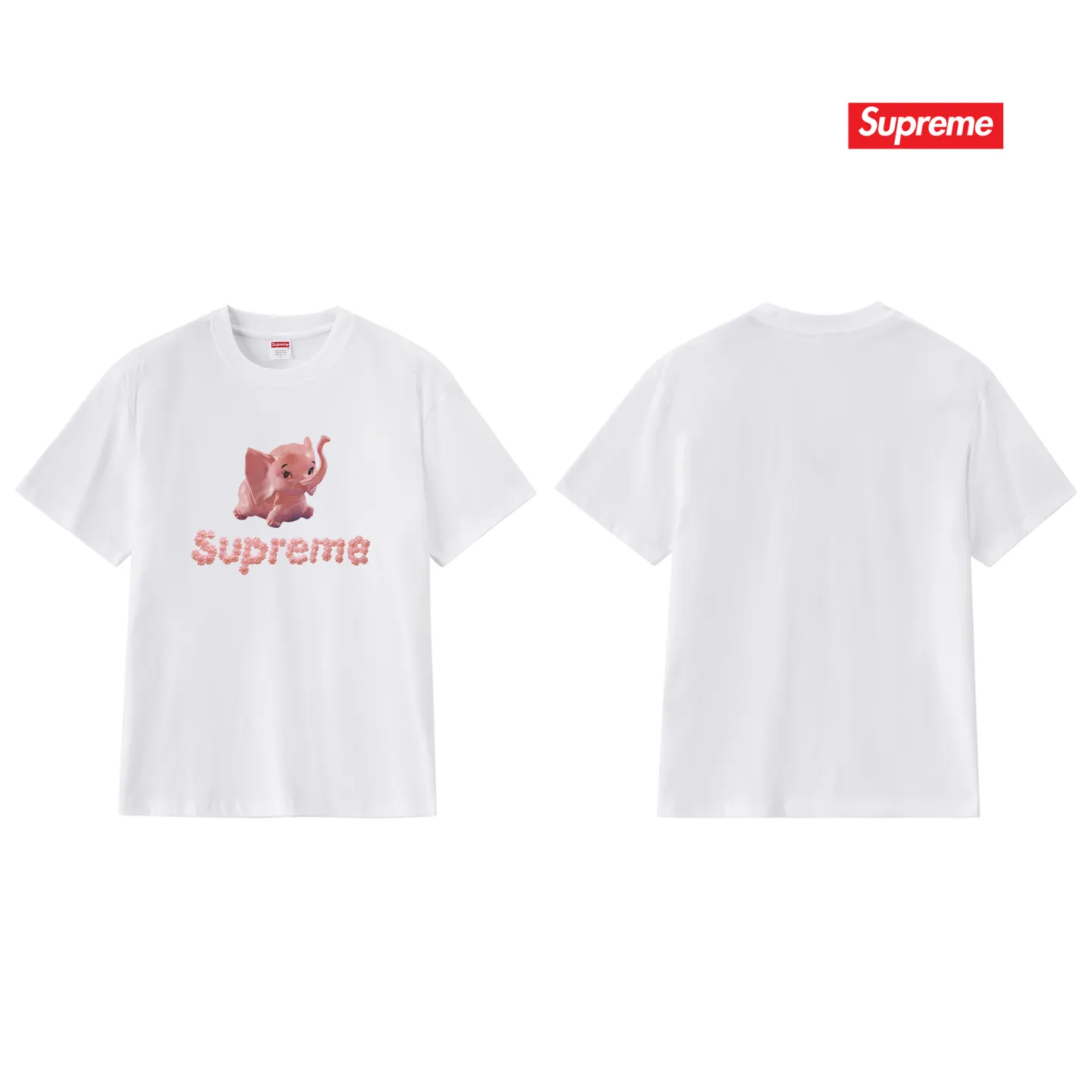 S228 P110💰 Sup Elephant Couple's short-sleeved men's and women's T pure cotton heavyweight American print Loose version Made of 260 grams of combed cotton double yarn From fabrics to accessories, all three standards are complete and follow ZP Imported Matsui company's slurry printing will never crack The whole piece adopts three-needle five-thread technology The neckline-shoulder seam-sleeve seam double line, looks more three-dimensional and textured) The same process as the original version, classic version Feel free to compare zp. The whole piece adopts three-needle five-thread craftsmanship (neckline-shoulder seam-sleeve seam double thread, which looks more three-dimensional and textured). It has the same craftsmanship as the original original, classic version. Color: black, white, light gray, pink, navy. Size: S M L XL XXL