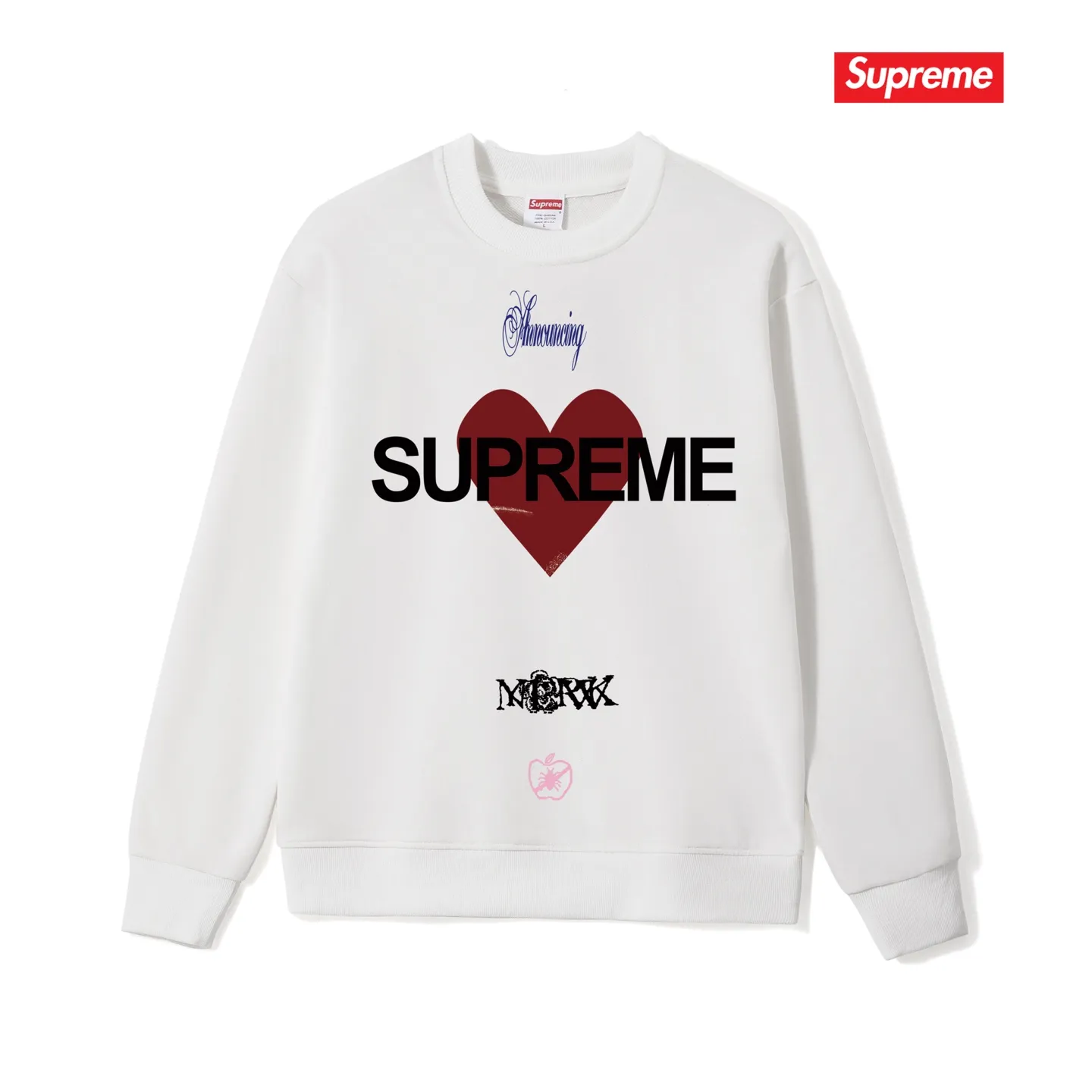Style No. S1145 #terry p150💰 Plus velvet 160💰 Sup The highest declaration of love from fashion brands Announcing round neck printed round neck sweatshirt Made of 400 grams of large terry (drop shoulder large version) fabric, soft texture and no pilling Imported environmentally friendly printing glue The pattern is bright and three-dimensional Quality 💥Same style for men and women The upper body is trendy Color: black white gray Size: S M L XL XXL