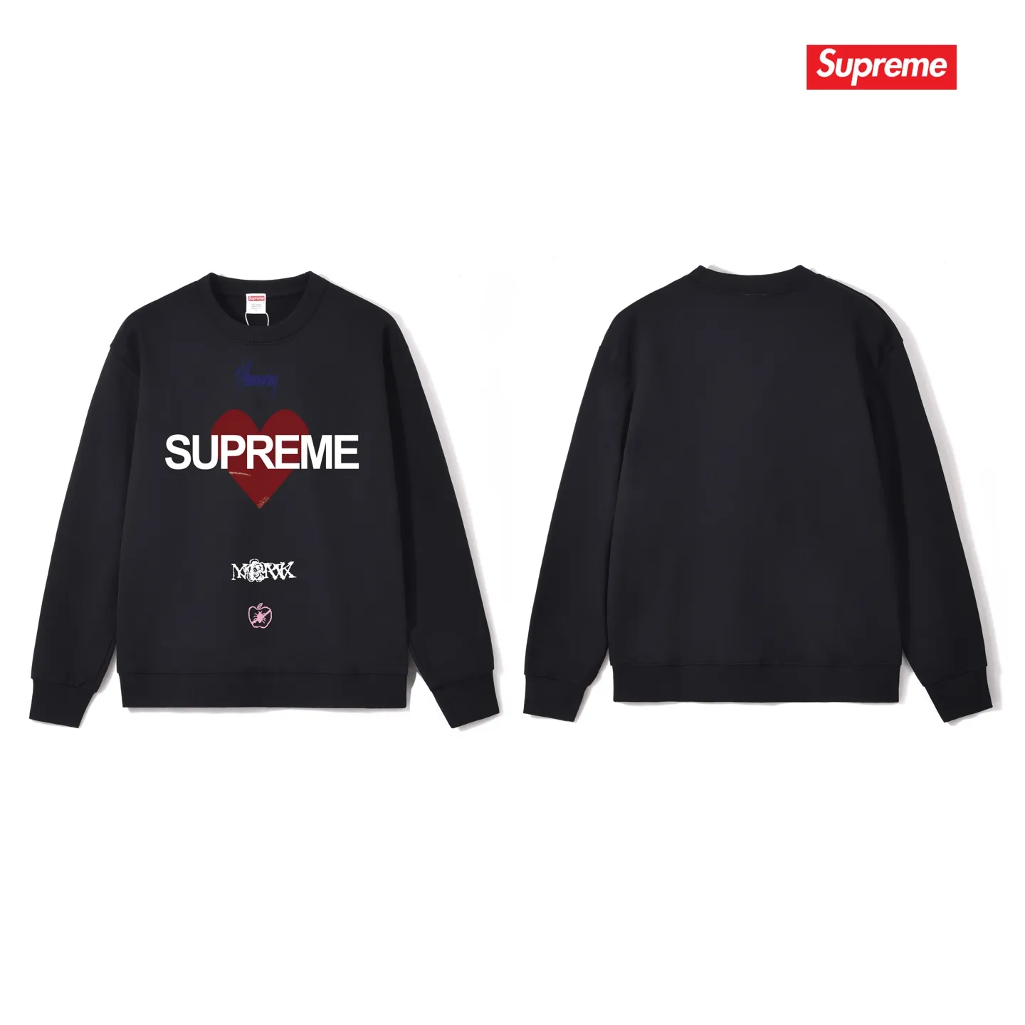 Style No. S1145 #terry p150💰 Plus velvet 160💰 Sup The highest declaration of love from fashion brands Announcing round neck printed round neck sweatshirt Made of 400 grams of large terry (drop shoulder large version) fabric, soft texture and no pilling Imported environmentally friendly printing glue The pattern is bright and three-dimensional Quality 💥Same style for men and women The upper body is trendy Color: black white gray Size: S M L XL XXL