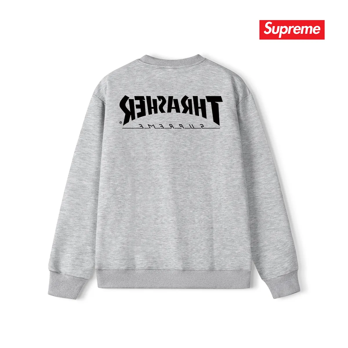 Style No. S1086 #terry p150💰 Velvet 160💰 Supreme Week 5 x Thrasher co-branded Game Tee round-neck sweatshirt Made of 400g large terry (drop shoulder large version) fabric, soft texture and no pilling Imported environmentally friendly printing glue The pattern is bright and three-dimensional Quality💥Same style for men and women The upper body is trendy Color: black white gray Size: S M L XL XXL