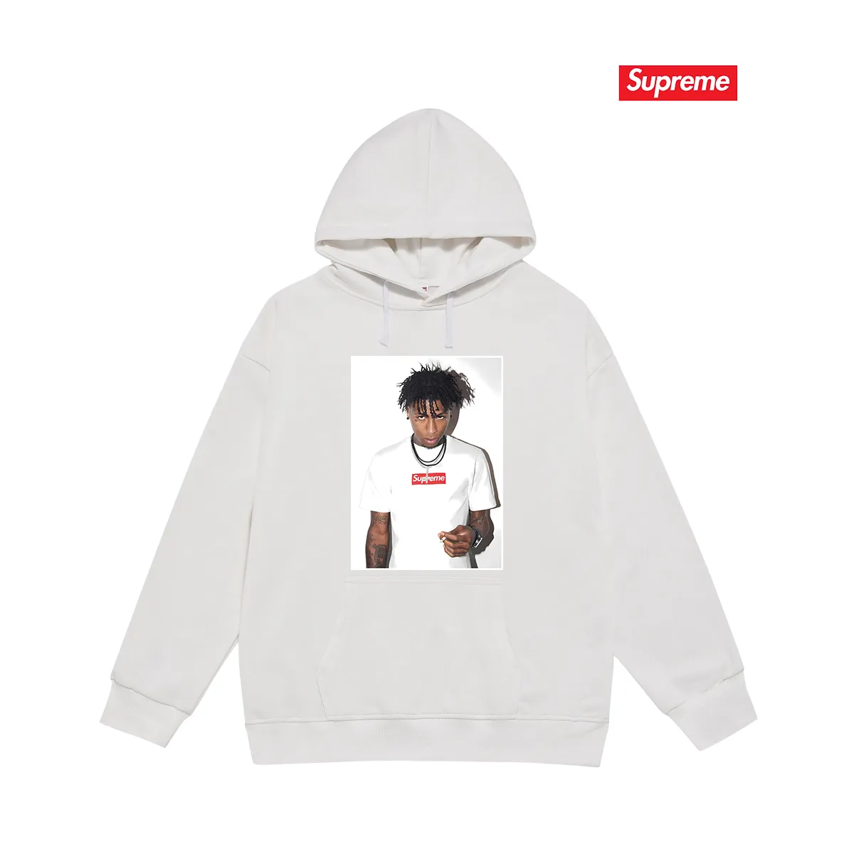 Style No. S2069 #terry P160💰 Velvet P170💰 Supreme FW23 Autumn and Winter Series WEEK1 NBA YOUNGBOY TEE character printed hooded sweatshirt Made of 400g large terry 430g silver fox velvet (drop shoulder large version) fabric, soft texture and no pilling Imported environmentally friendly printing glue The pattern is bright and three-dimensional Quality 💥Same style for men and women The upper body is trendy Color: black White Gray Size: S M L XL XXL
