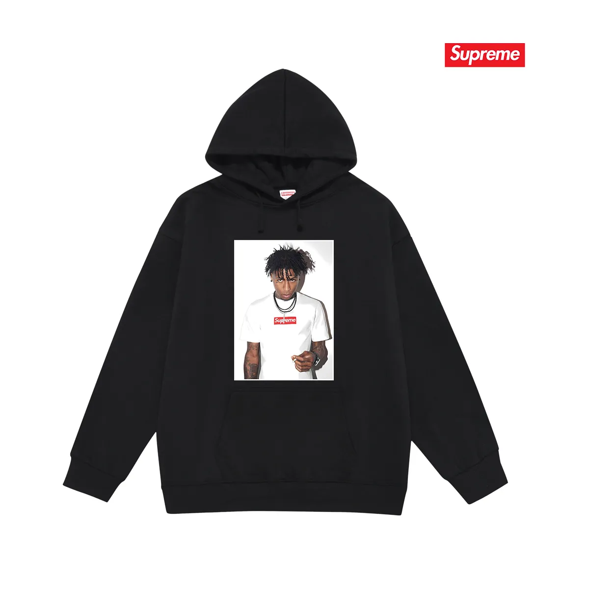 Style No. S2069 #terry P160💰 Velvet P170💰 Supreme FW23 Autumn and Winter Series WEEK1 NBA YOUNGBOY TEE character printed hooded sweatshirt Made of 400g large terry 430g silver fox velvet (drop shoulder large version) fabric, soft texture and no pilling Imported environmentally friendly printing glue The pattern is bright and three-dimensional Quality 💥Same style for men and women The upper body is trendy Color: black White Gray Size: S M L XL XXL