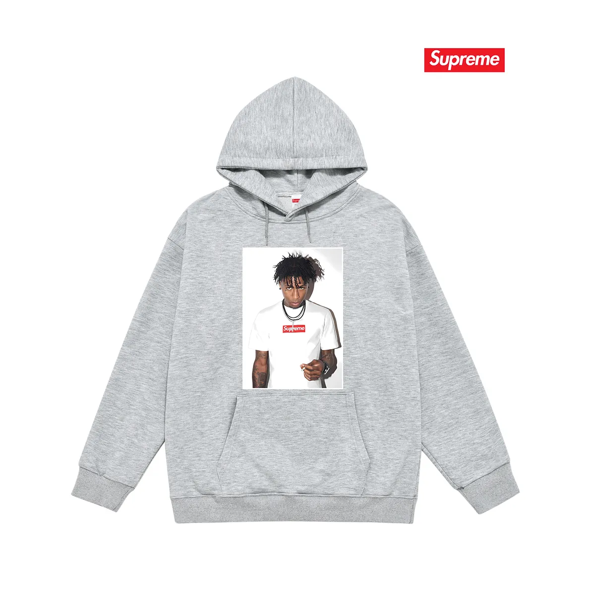 Style No. S2069 #terry P160💰 Velvet P170💰 Supreme FW23 Autumn and Winter Series WEEK1 NBA YOUNGBOY TEE character printed hooded sweatshirt Made of 400g large terry 430g silver fox velvet (drop shoulder large version) fabric, soft texture and no pilling Imported environmentally friendly printing glue The pattern is bright and three-dimensional Quality 💥Same style for men and women The upper body is trendy Color: black White Gray Size: S M L XL XXL