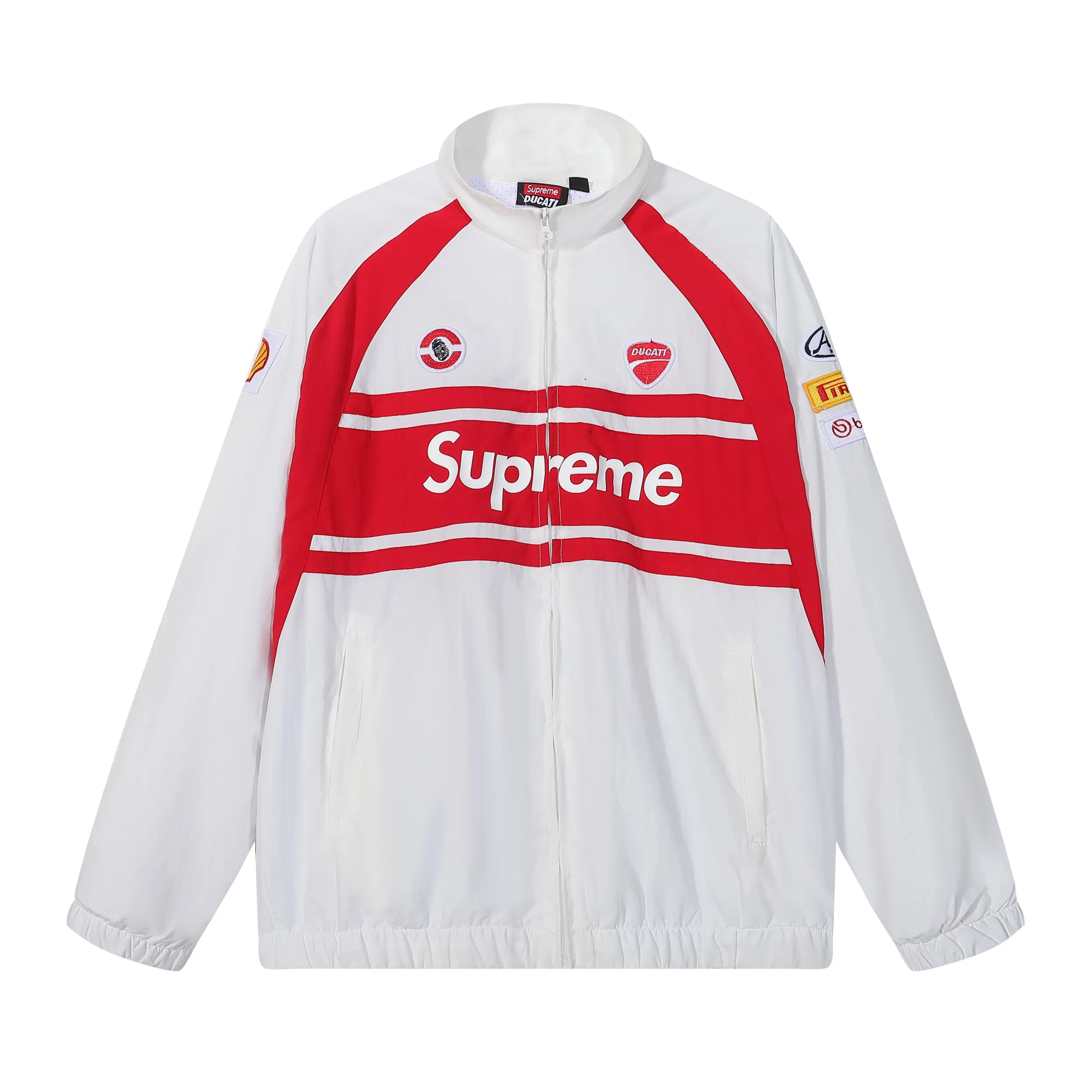 P340 sup Ducati joint racing style jacket black white SMLXL length 68-70-72-74 bust 134-138-142-146