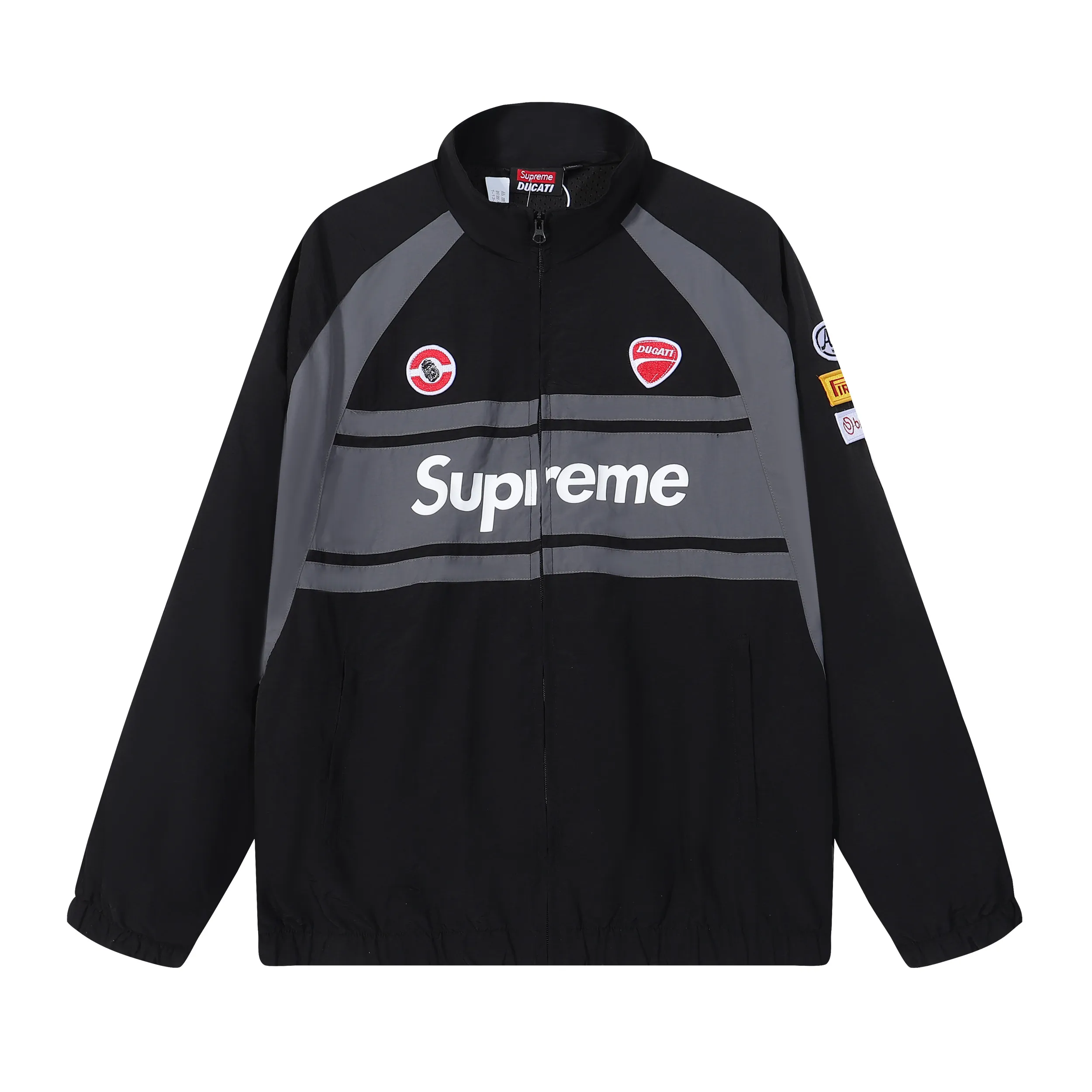 P340 sup Ducati joint racing style jacket black white SMLXL length 68-70-72-74 bust 134-138-142-146