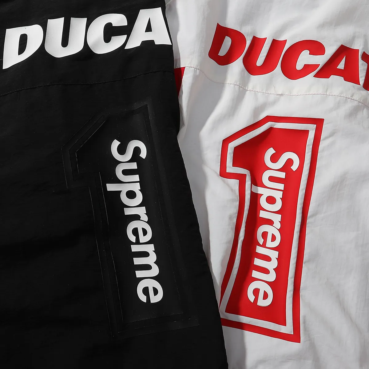 P340 sup Ducati joint racing style jacket black white SMLXL length 68-70-72-74 bust 134-138-142-146