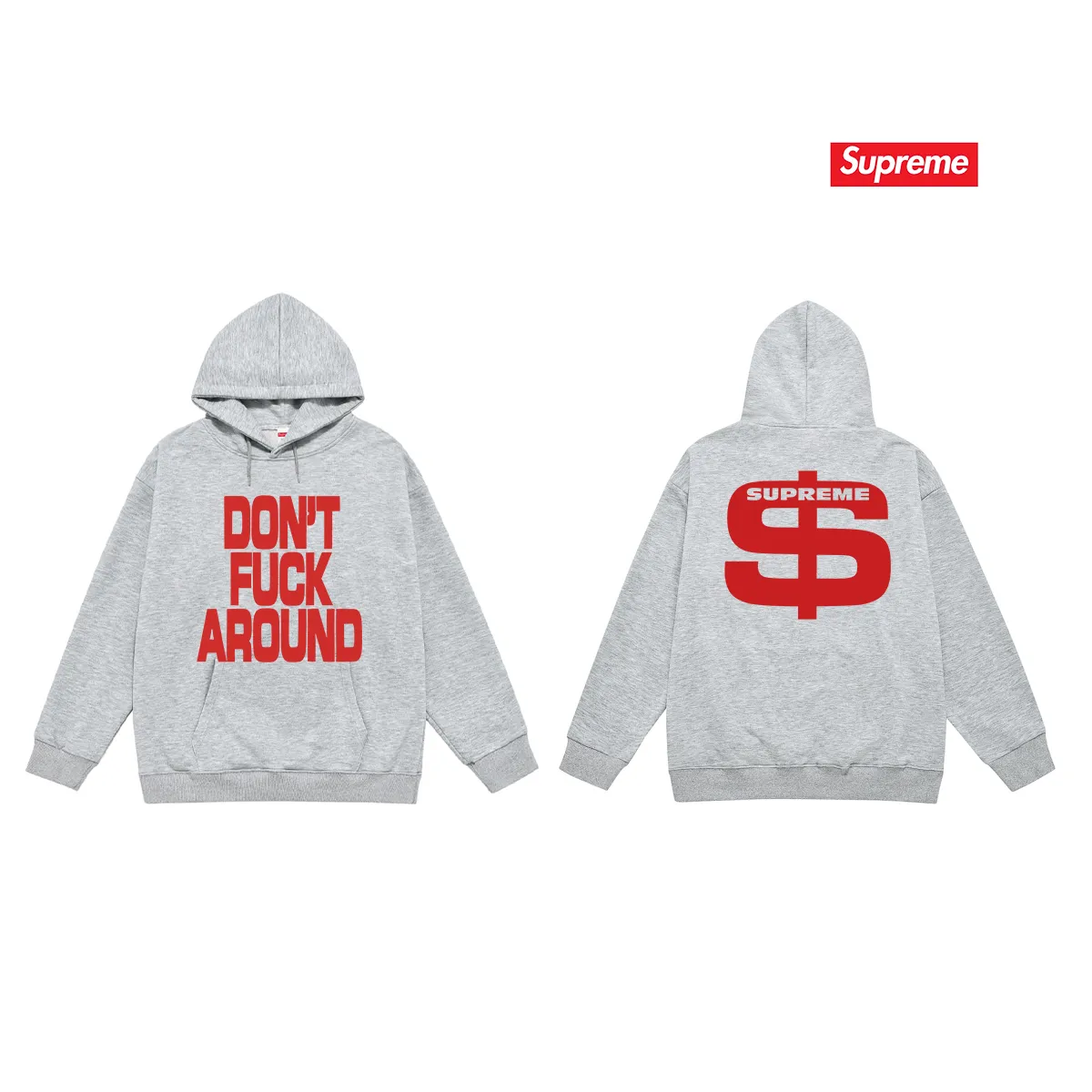 Style No. S2078 #terry P160💰 Velvet P170💰 Supreme FW22 Week 5 Don’t Around Tee letter printed hooded sweatshirt Made of 400g large terry 430g silver fox velvet (drop shoulder large version) fabric, soft texture and no pilling Imported environmentally friendly printing glue The pattern is bright and three-dimensional Quality 💥Same style for men and women The upper body is trendy Color: black white gray Size: S M L XL XXL