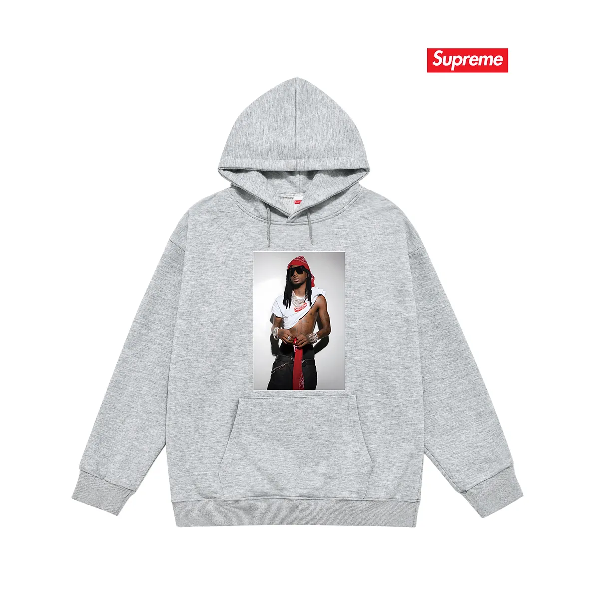 Style No. S2188 #terry P160💰 Velvet P170💰 New Sup FW 25 WEEK1 Playbi Caarti character print hooded sweatshirt Made of 400g large terry 430g silver fox velvet (off-shoulder large version) fabric, soft texture and no pilling Imported environmentally friendly printing glue The pattern is bright and three-dimensional Quality 💥Same style for men and women The upper body is trendy Color: black White Gray Size: S M L XL XXL