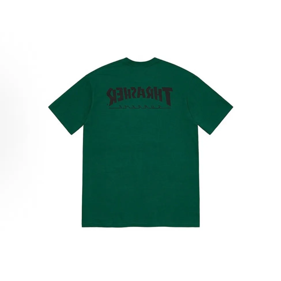 #S86 P110💰 Supreme Week 5 x Thrasher co-branded Game Tee casual round neck printed game short-sleeved T-shirt. Same style for men and women. Made of 260g combed cotton double yarn. From fabrics to accessories, all three standards are complete and ZP. Imported Matsui company's slurry printing will never crack. The whole piece adopts three-needle five-thread technology. The neckline-shoulder seam-sleeve seam is double-lined, which looks more three-dimensional and textured.) The same process as the original version, classic version Feel free to compare zp. The whole piece adopts three-needle five-thread craftsmanship (neckline-shoulder seam-sleeve seam double thread, which looks more three-dimensional and textured). It has the same craftsmanship as the original original, classic version. Color: orange, green, gray, black and white. Size: S M L XL XXL