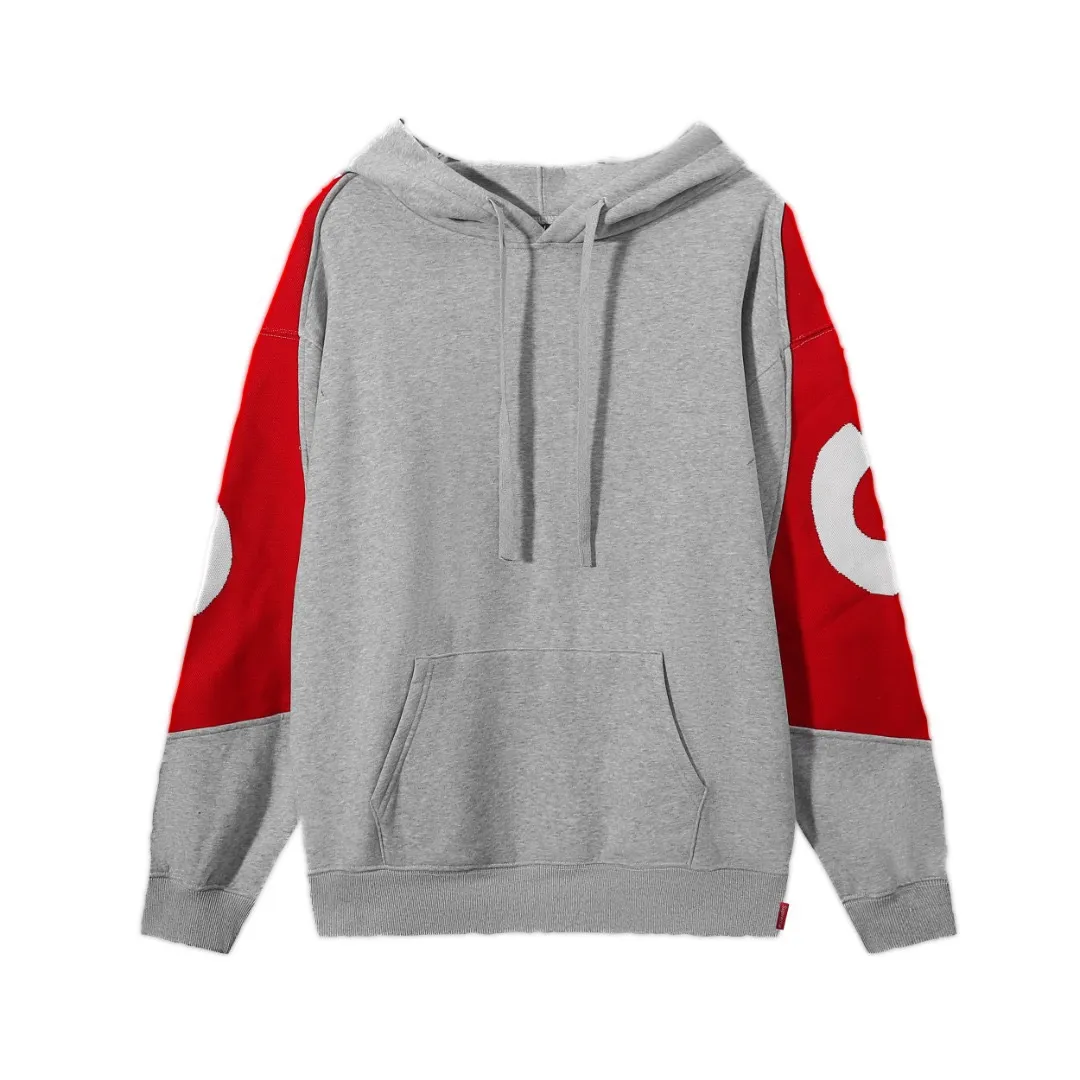 P280 Supreme sweater letter patchwork hooded sweatshirt Color: Black Gray Size: SMLXL