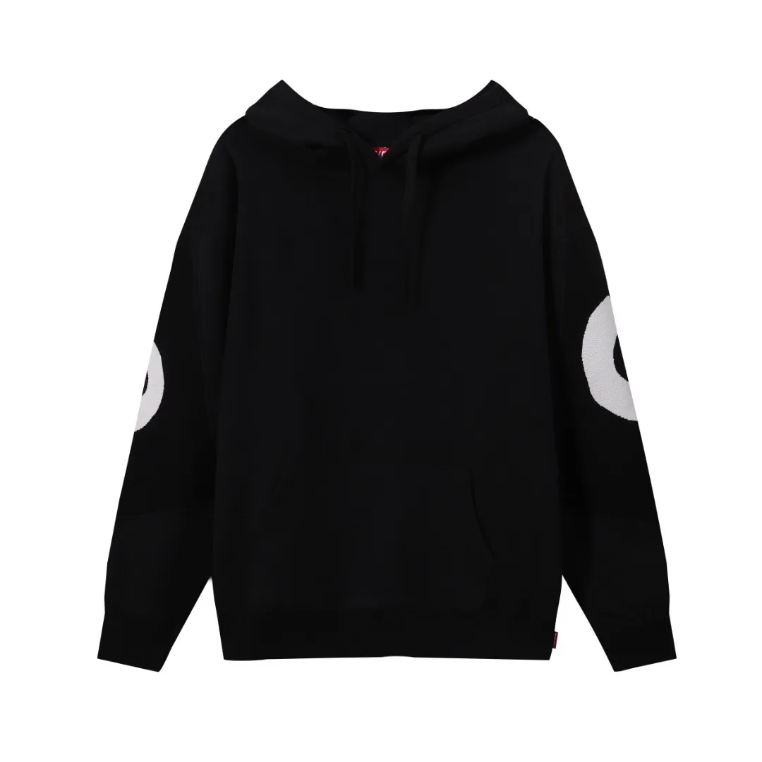 P280 Supreme sweater letter patchwork hooded sweatshirt Color: Black Gray Size: SMLXL