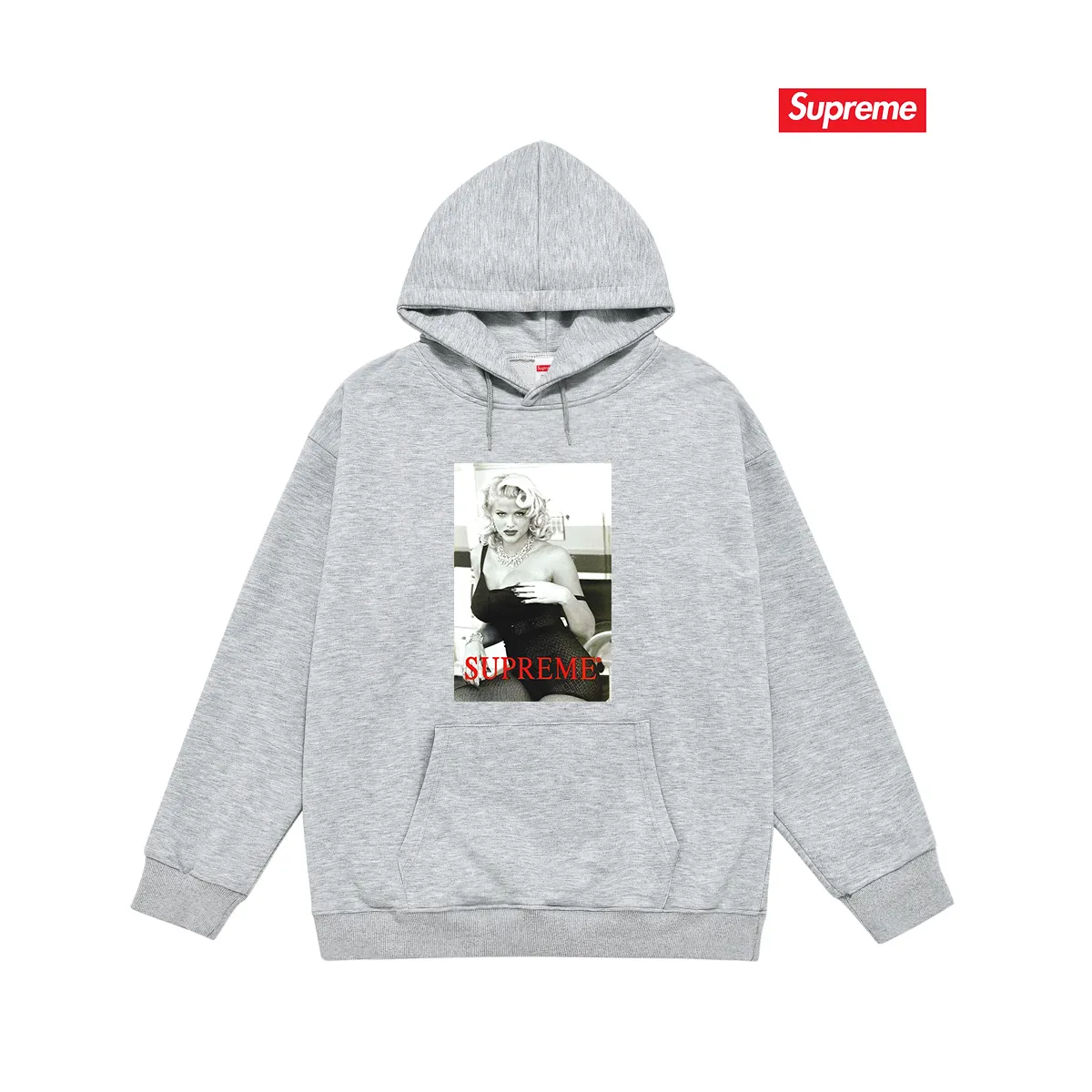 Style No. S2048 #terry P160💰 Velvet P170💰 Supreme Nike co-branded series Week 8 Anna Nicole Smith Tee Anna Nicole Smith graphic print hooded sweatshirt Made of 400g large terry 430g silver fox velvet (drop shoulder large version) fabric, soft texture and no pilling Imported environmentally friendly printing glue The pattern is bright and three-dimensional Quality 💥Same style for men and women The upper body is trendy Color: black White Gray Size: S M L XL XXL