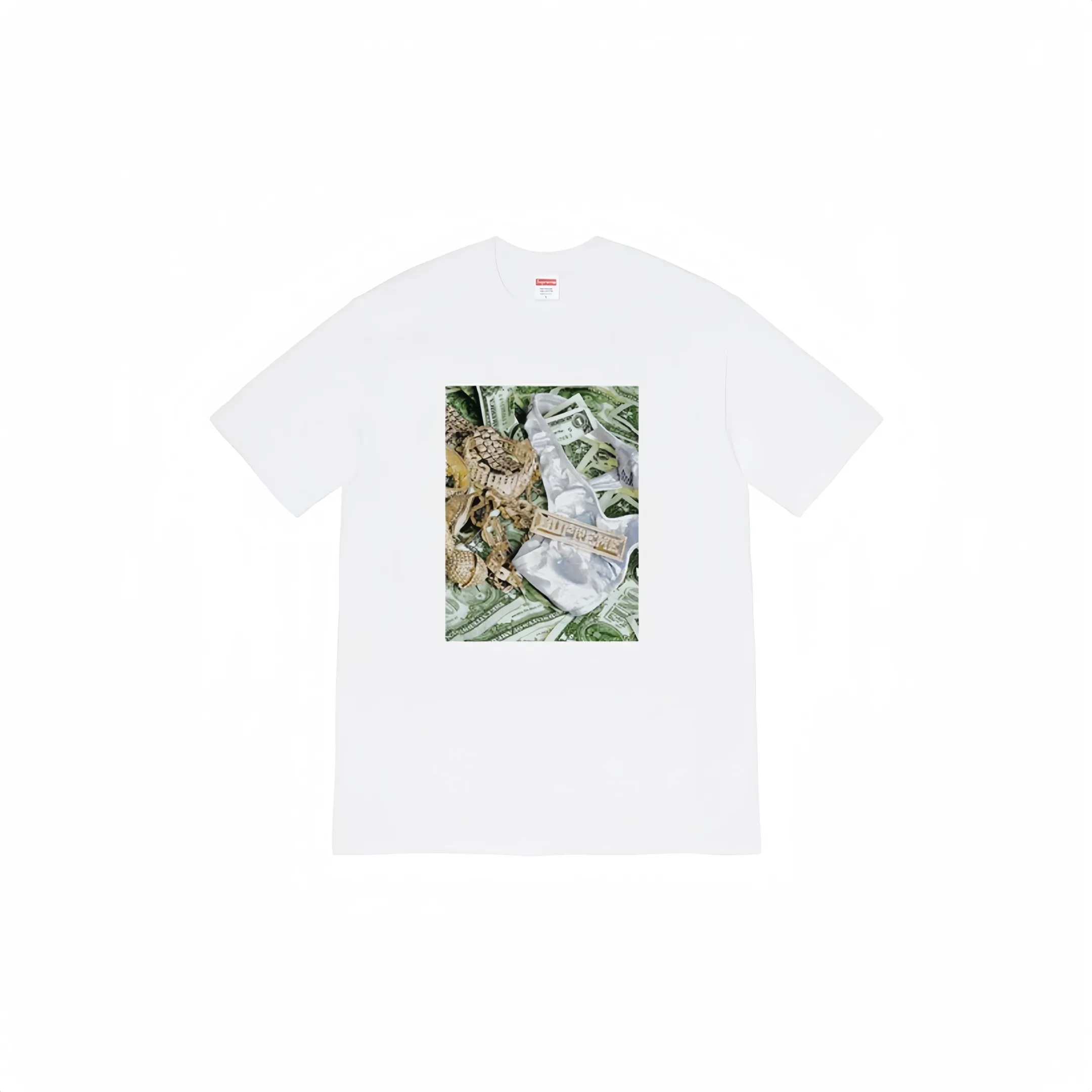 #S42 P110💰 Supreme SS20 Week 1 Bling Tee dollar printed short-sleeved T-shirt. The same style for men and women is made of 260g combed cotton double yarn. From fabrics to accessories, all three standards are complete and follow ZP. Imported Matsui company's slurry printing will never crack. The whole piece is made of three-needle five-thread technology. The neckline-shoulder seam-sleeve seam is double-lined, which looks more three-dimensional and textured.) The same process as the original version, classic version Feel free to compare zp. The whole piece adopts three-needle five-thread craftsmanship (neckline-shoulder seam-sleeve seam double thread, which looks more three-dimensional and textured). It has the same craftsmanship as the original original, classic version. Color: Navy Blue, Red, Orange, Gray, Black, and White. Size: S M L XL XXL