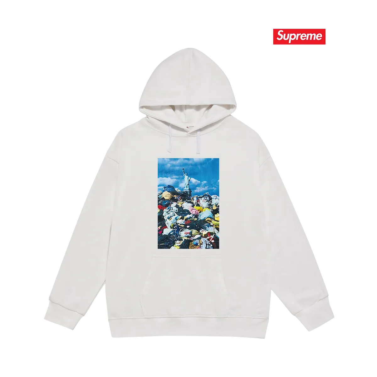 Style No. S2123 #terry P160💰 Velvet P170💰 SupremeFW22Week1Trash Tee landscape pattern printed hooded sweatshirt Made of 400g large terry 430g silver fox velvet (drop shoulder large version) fabric, soft texture and no pilling Imported environmentally friendly printing glue The pattern is bright and three-dimensional Quality 💥Same style for men and women The upper body is trendy Color: black white gray Size: S M L XL XXL