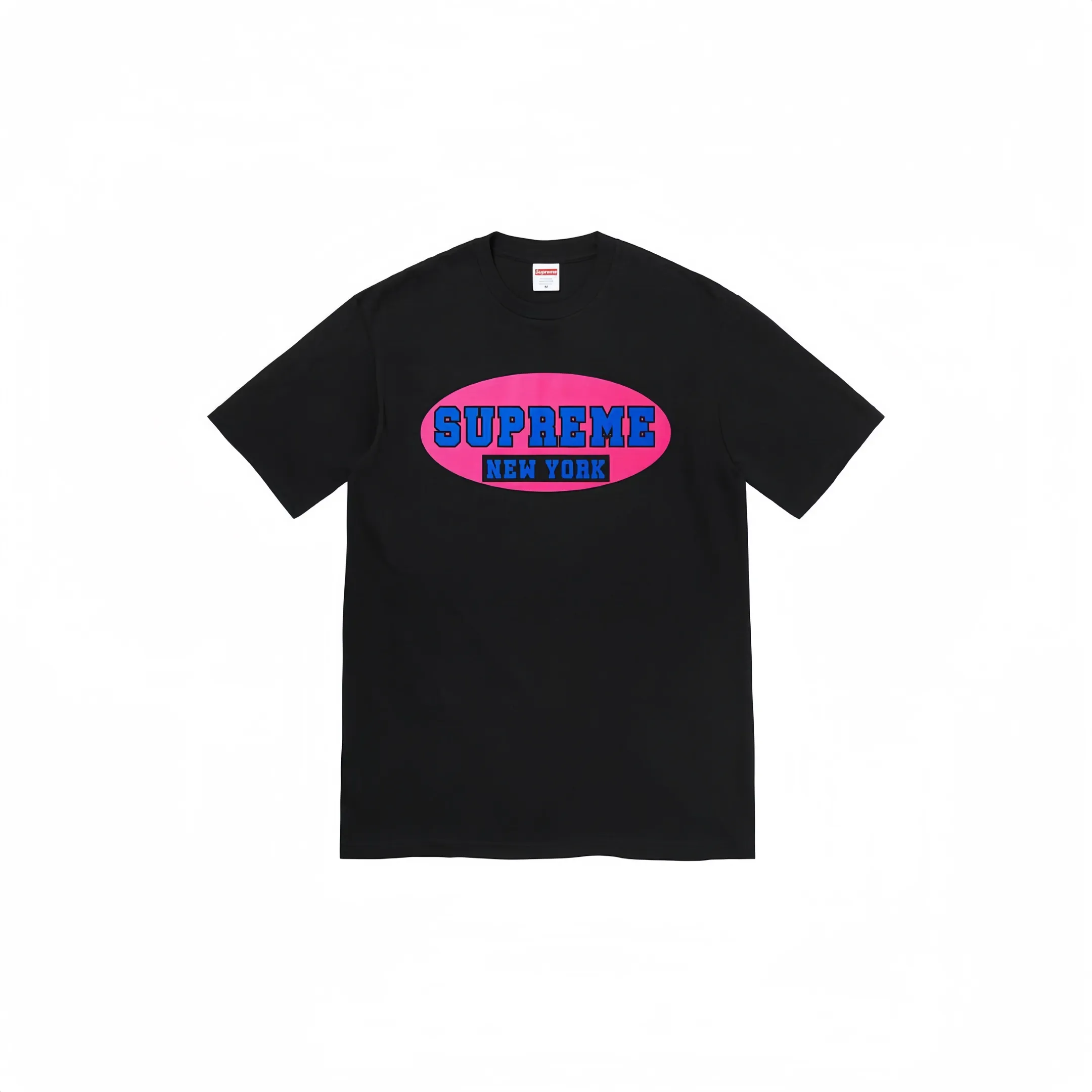#S20 P110💰 Supreme SS23 Week 1 NEW YORK TEE Retro Logo printed round neck straight short-sleeved T-shirt. The same style for men and women is made of 260g combed cotton double yarn. From fabrics to accessories, all three standards are complete and follow ZP. Imported Matsui company's slurry printing will never crack. The whole piece adopts three-needle five-thread technology. The neckline-shoulder seam-sleeve seam is double-lined, which looks more three-dimensional and textured.) The same process as the original version, classic version Feel free to compare zp. The whole piece adopts three-needle five-thread craftsmanship (neckline-shoulder seam-sleeve seam double thread, which looks more three-dimensional and textured). It has the same craftsmanship as the original original, classic version. Color: black, white, blue, pink, red, gray. Size: S M L XL XXL