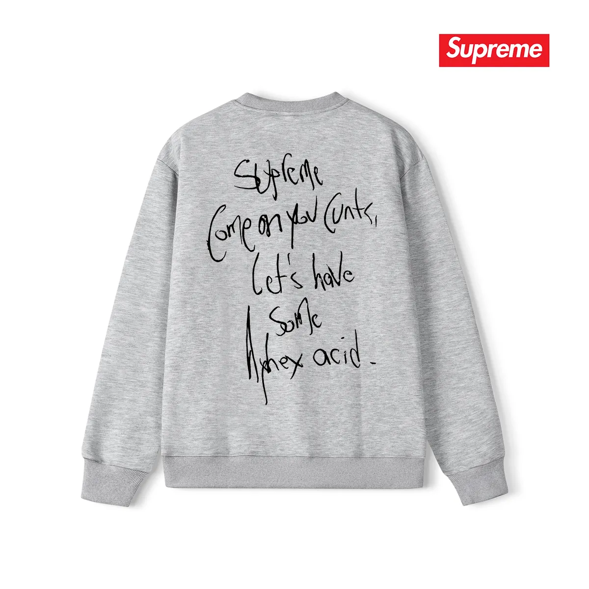 Style No. S1148 #terry p150💰 Velvet 160💰 Supreme 25SS Aphex Twin Tee Singer Bikini Album Round Neck Sweatshirt Made of 400 grams of large terry (drop shoulder large version) fabric, soft texture and no pilling Imported environmentally friendly printing glue The pattern is bright and three-dimensional Quality 💥Same style for men and women The upper body is trendy Color: Black White Gray Size: S M L XL XXL