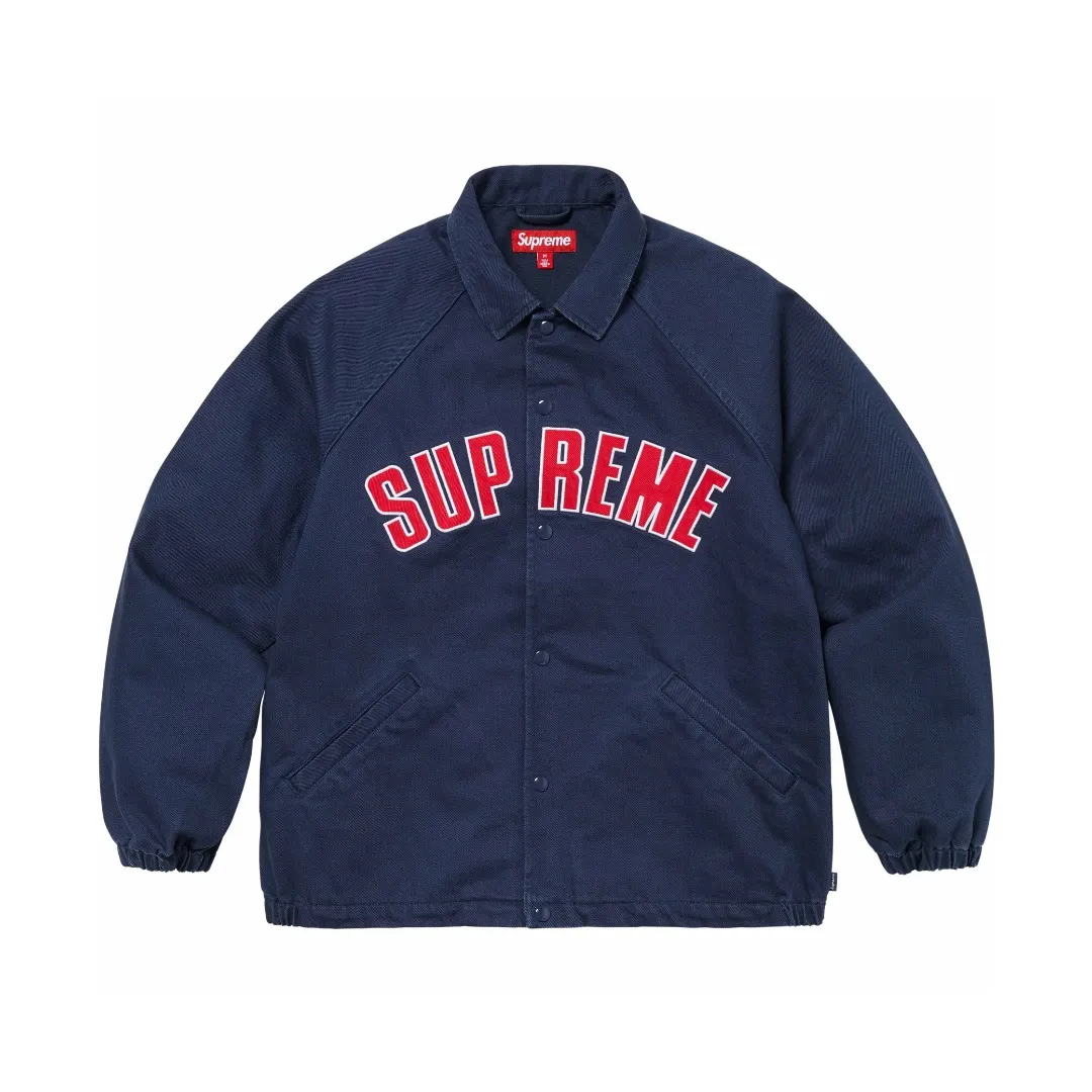S582💰p380 Top version Supreme 24ss CRACKED COACHES JACKET Micro-label embroidered letter jacket Fabric: ZP assay Custom weaving and dyeing Pure cotton 600G pure cotton main fabric Process: Large area embroidered letters on the front Imported Behringer embroidery machine operation Exquisite and perfect presentation Customized ZP main logo/washing water label/tag/packaging bag (equipped with extra-large thickened handbag) Color: black Royal Blue Size: S~XL