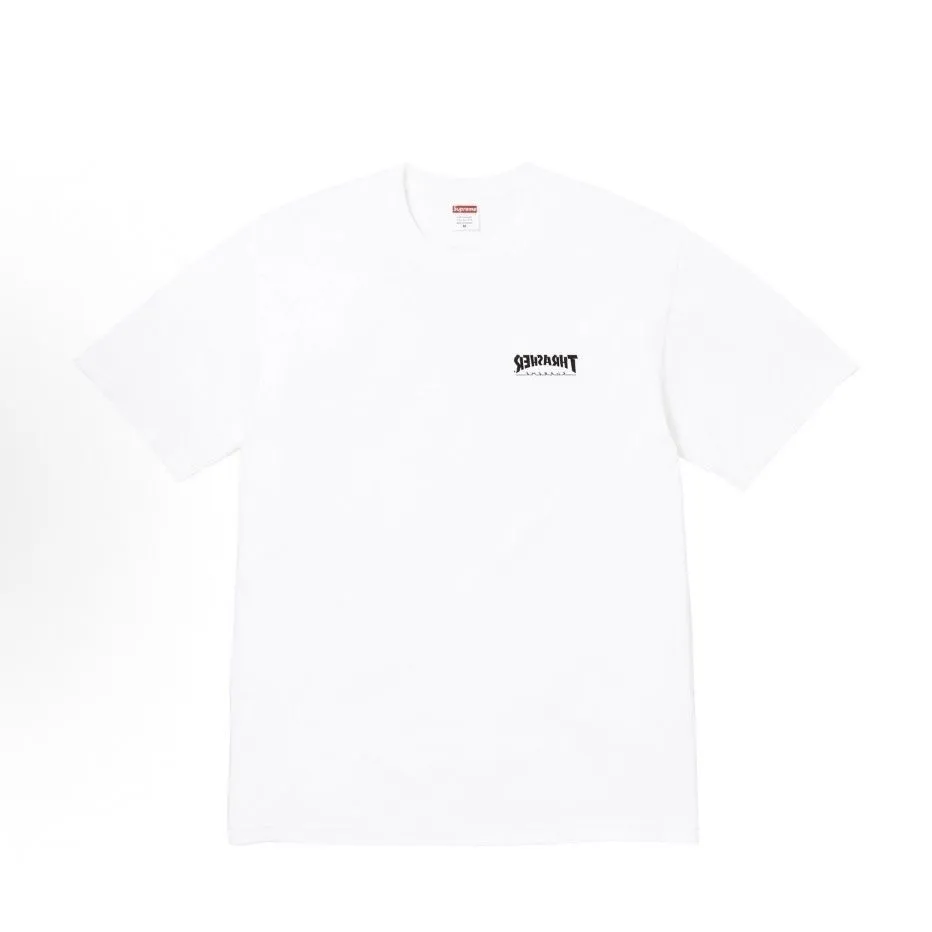 S141 P110💰 24FW WEEK6 CROSS Cross printed short-sleeved T-shirt American loose summer top for men and women. Loose fit. Made of 260g combed cotton double yarn. All three standards are complete from fabrics to accessories. ZP. Imported Matsui company's slurry printing will never crack. The whole piece adopts three-needle five-thread technology. The neckline-shoulder seam-sleeve seam is double-lined, which looks more three-dimensional and textured. The same process as the original version, classic version. Feel free to compare zp. The whole piece adopts three-needle five-thread craftsmanship. The neckline-shoulder seam-sleeve seam is double-threaded, which looks more three-dimensional and textured.) It has the same craftsmanship as the original original, classic version. Color: Black White Size: S M L XL XXL