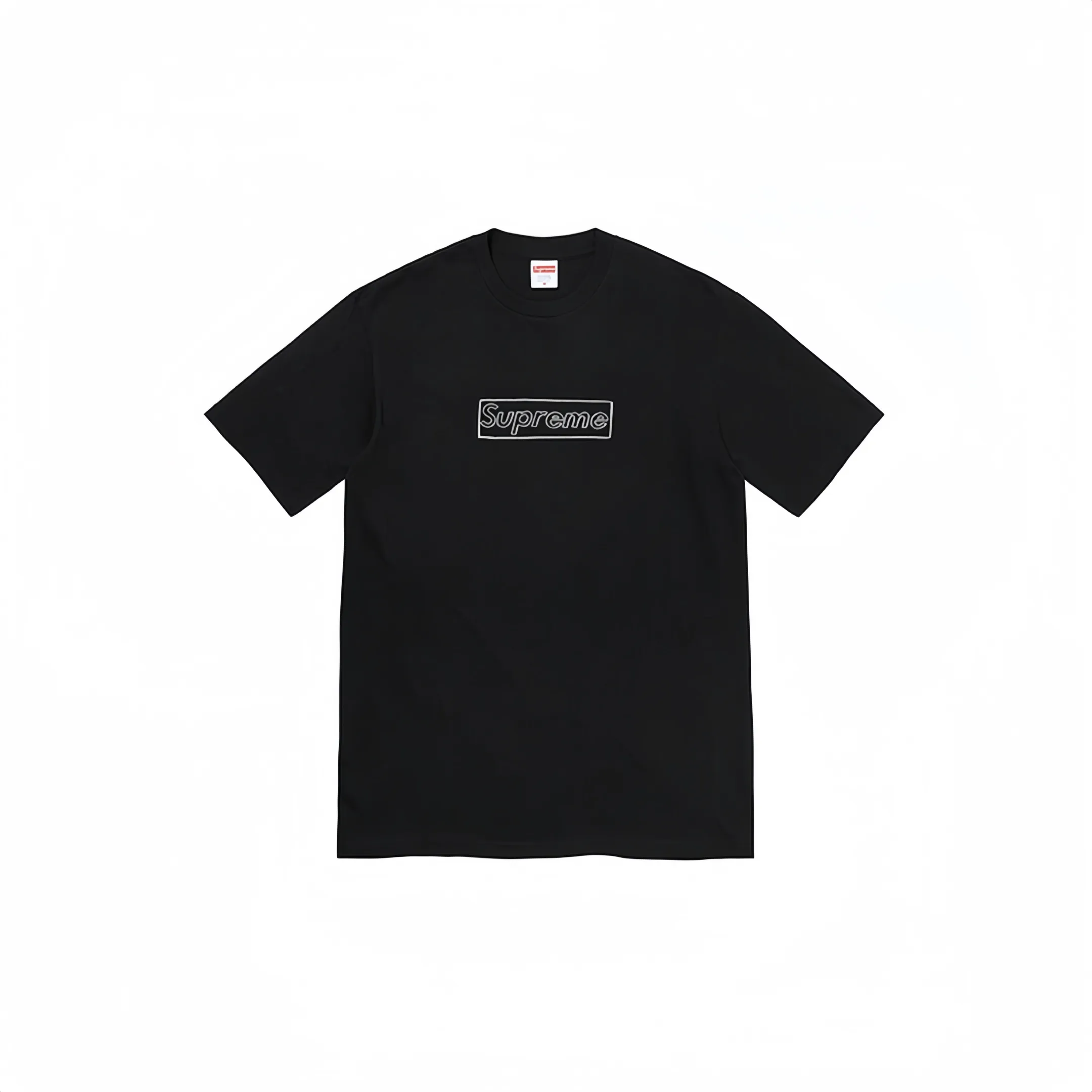 #S77 P110💰 Supreme Week 18 x KAWS co-branded Chalk Logo Tee Chalk Letter Box solid color logo printed round neck T-shirt. The same style for men and women is made of 260 grams of combed cotton double yarn. From fabrics to accessories, all three standards are complete and follow ZP. Imported Matsui Company pulp printing will never crack. The whole piece is made with a three-needle five-thread process. The neckline-shoulder seam-sleeve seam is double-lined, making it look more three-dimensional and textured.) The same process as the authentic original version, and the classic version. Feel free to compare zpThe whole piece is made with a three-needle five-thread process. The neckline-shoulder seam-sleeve seam is double-lined, making it look more three-dimensional and textured. The process is the same as the authentic original version. The classic version. Color: black, pink, red, yellow, white. Size: S M L XL XXL