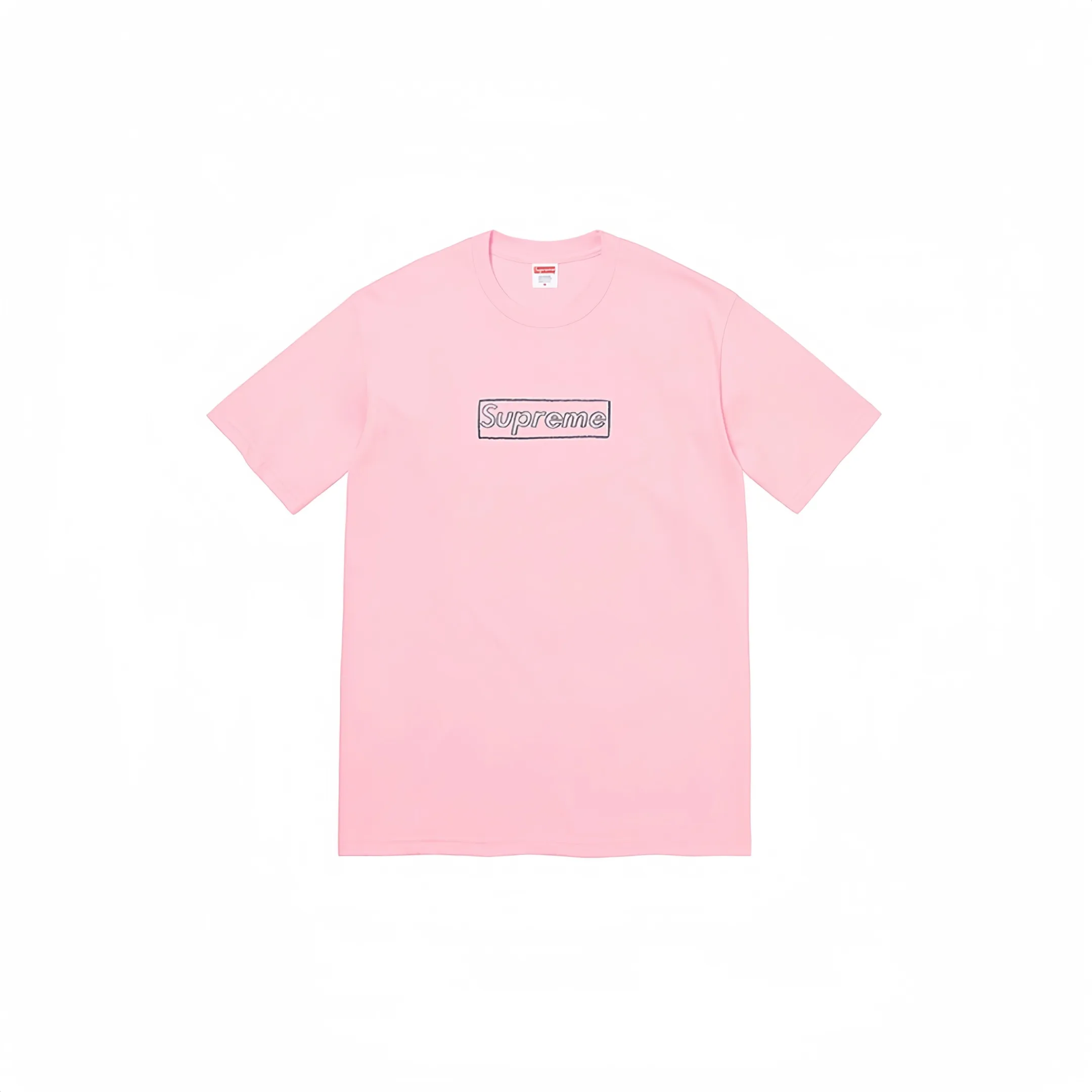 #S77 P110💰 Supreme Week 18 x KAWS co-branded Chalk Logo Tee Chalk Letter Box solid color logo printed round neck T-shirt. The same style for men and women is made of 260 grams of combed cotton double yarn. From fabrics to accessories, all three standards are complete and follow ZP. Imported Matsui Company pulp printing will never crack. The whole piece is made with a three-needle five-thread process. The neckline-shoulder seam-sleeve seam is double-lined, making it look more three-dimensional and textured.) The same process as the authentic original version, and the classic version. Feel free to compare zpThe whole piece is made with a three-needle five-thread process. The neckline-shoulder seam-sleeve seam is double-lined, making it look more three-dimensional and textured. The process is the same as the authentic original version. The classic version. Color: black, pink, red, yellow, white. Size: S M L XL XXL