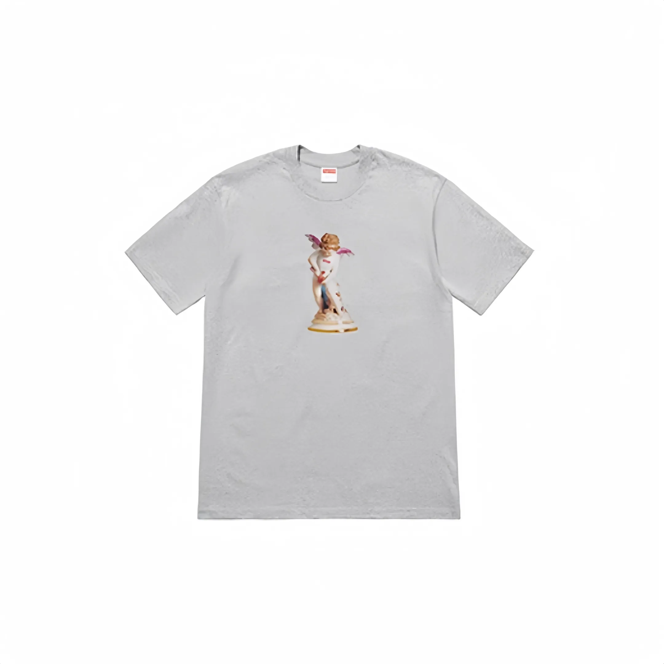 #S11 P110💰 Supreme SS19 Cupid Tee Navy angel print short-sleeved T-shirt. Made of 260g combed cotton double yarn for both men and women. From fabrics to accessories, all three standards are complete and follow ZP. Imported Matsui company's slurry printing will never crack. The whole piece adopts three-needle five-thread technology. The neckline-shoulder seam-sleeve seam is double-lined, which looks more three-dimensional and textured.) The same process as the original version, classic version Feel free to compare zp. The whole piece adopts three-needle five-thread craftsmanship (neckline-shoulder seam-sleeve seam double thread, which looks more three-dimensional and textured). It has the same craftsmanship as the original original, classic version. Color: gray, white, red, purple, hidden black. Size: S M L XL XXL