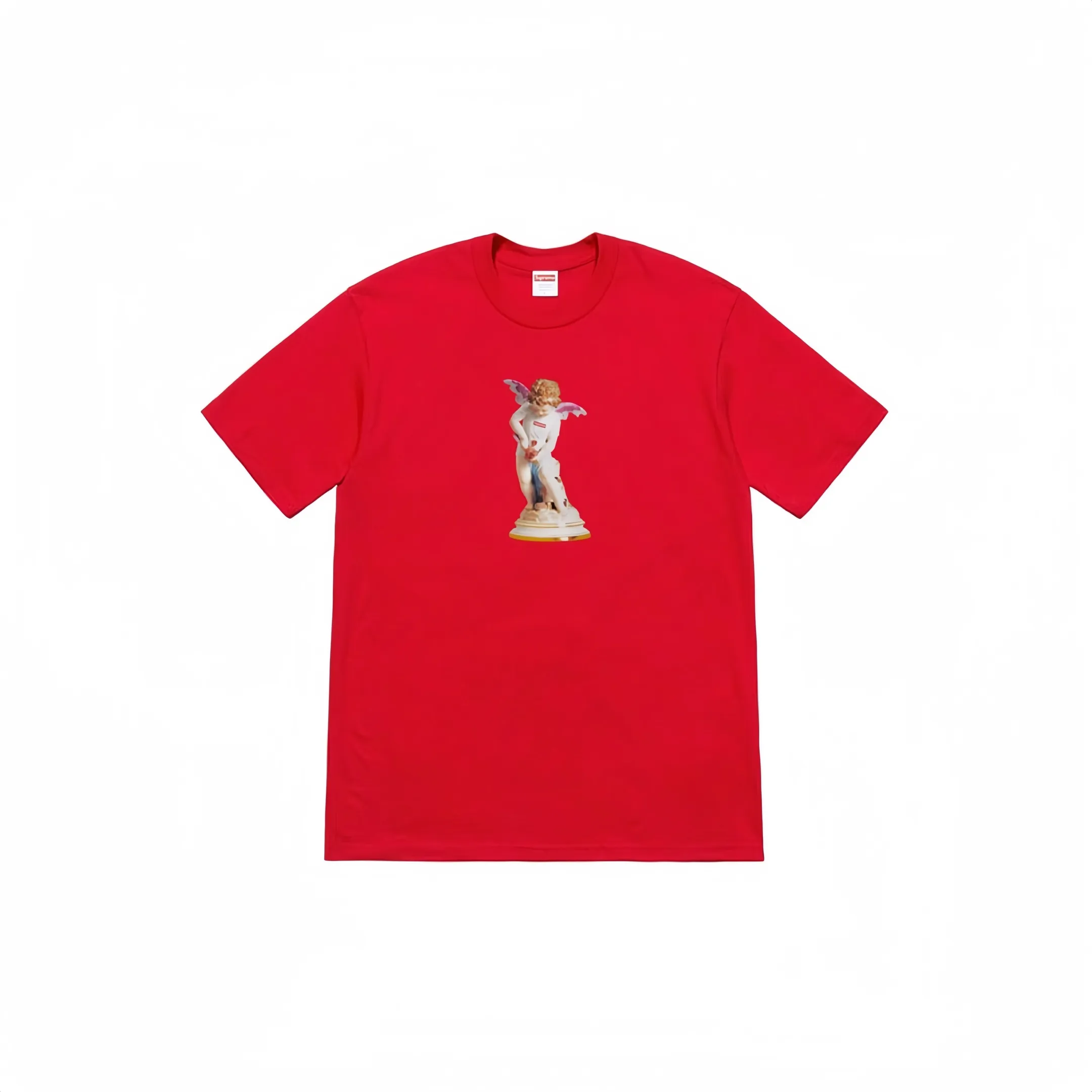 #S11 P110💰 Supreme SS19 Cupid Tee Navy angel print short-sleeved T-shirt. Made of 260g combed cotton double yarn for both men and women. From fabrics to accessories, all three standards are complete and follow ZP. Imported Matsui company's slurry printing will never crack. The whole piece adopts three-needle five-thread technology. The neckline-shoulder seam-sleeve seam is double-lined, which looks more three-dimensional and textured.) The same process as the original version, classic version Feel free to compare zp. The whole piece adopts three-needle five-thread craftsmanship (neckline-shoulder seam-sleeve seam double thread, which looks more three-dimensional and textured). It has the same craftsmanship as the original original, classic version. Color: gray, white, red, purple, hidden black. Size: S M L XL XXL