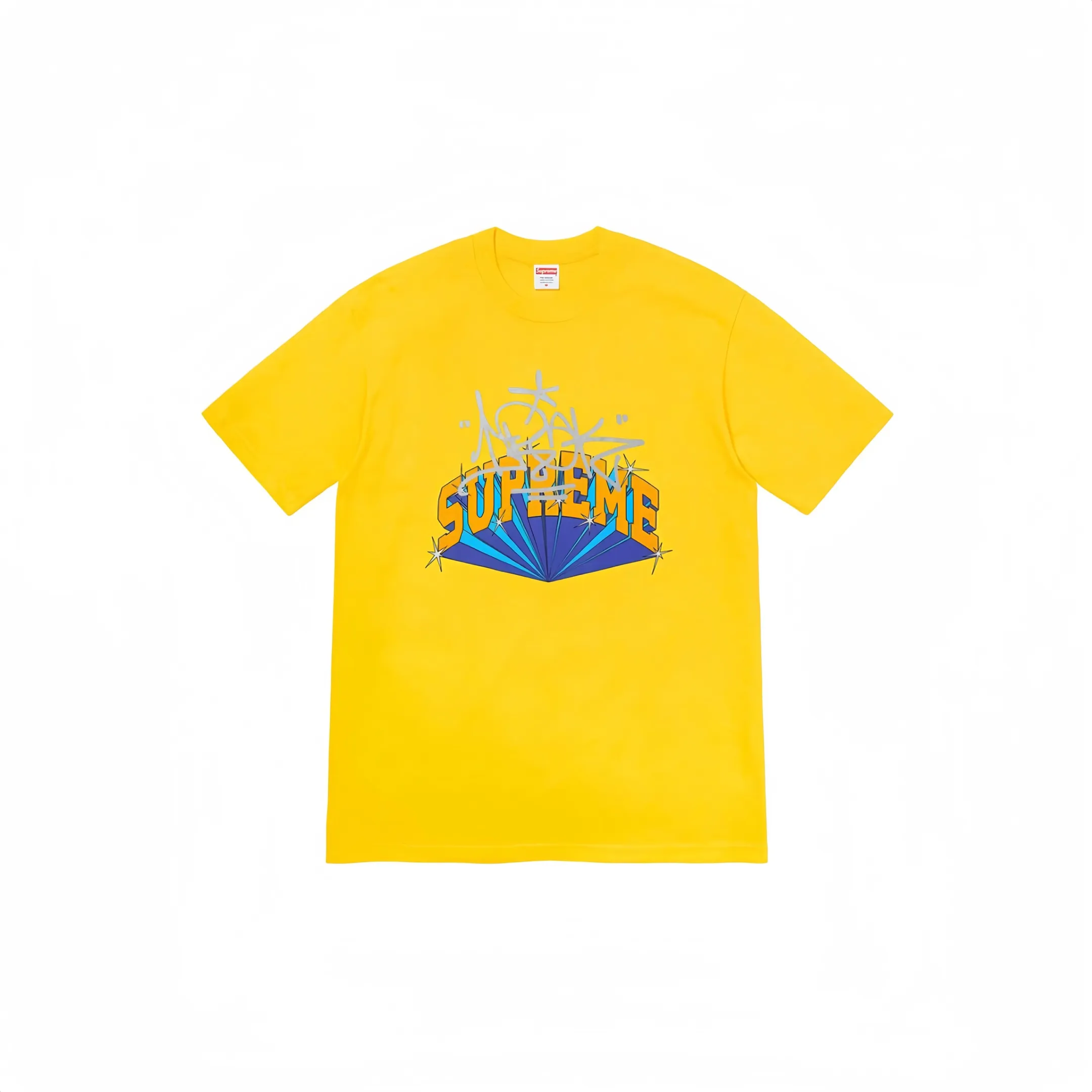 #S79 P110💰 Supreme FW22 Week 5 IRAK Arc Tee Logo letter printed round neck short-sleeved T-shirt. The same style for men and women is made of 260g combed cotton double yarn. From fabrics to accessories, all three standards are complete and follow ZP. Imported Matsui company's slurry printing will never crack. The whole piece is made of three-needle five-thread technology. The neckline-shoulder seam-sleeve seam is double-lined, which looks more three-dimensional and textured.) The same process as the original version, classic version Feel free to compare zp. The whole piece adopts three-needle five-thread craftsmanship. The neckline-shoulder seam-sleeve seam is double-threaded, which looks more three-dimensional and textured.) It has the same craftsmanship as the original original, classic version. Color: black, brown, gray, yellow, white. Size: S M L XL XXL