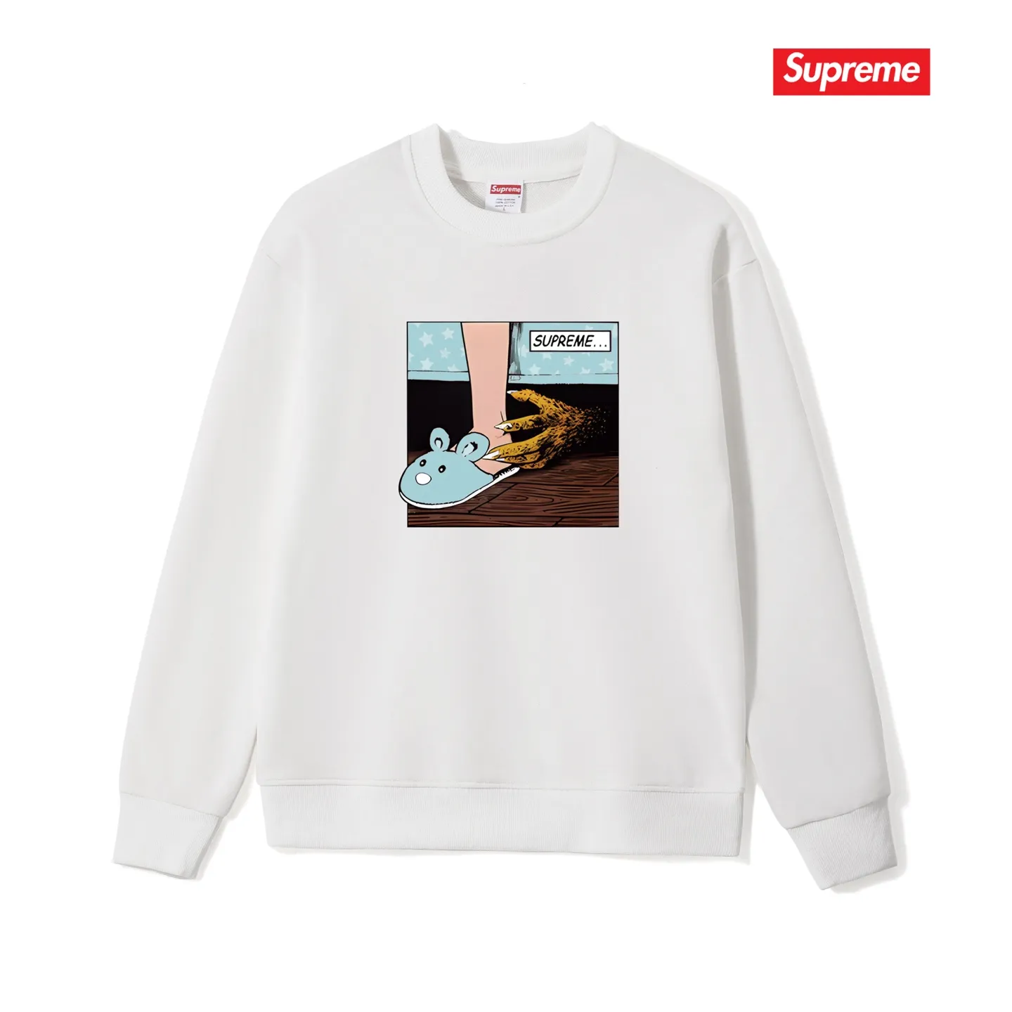 Style No. S1202 #terryp150💰Fleece 160💰Supreme American fashion brand unisex round neck sweatshirt Made of 400g large terry (drop shoulder large version) fabric, soft texture and no pilling Imported environmentally friendly printing glue The pattern is bright and three-dimensional Quality💥Same style for men and women The upper body is trendy Color: black white gray Size: S M L XL XXL