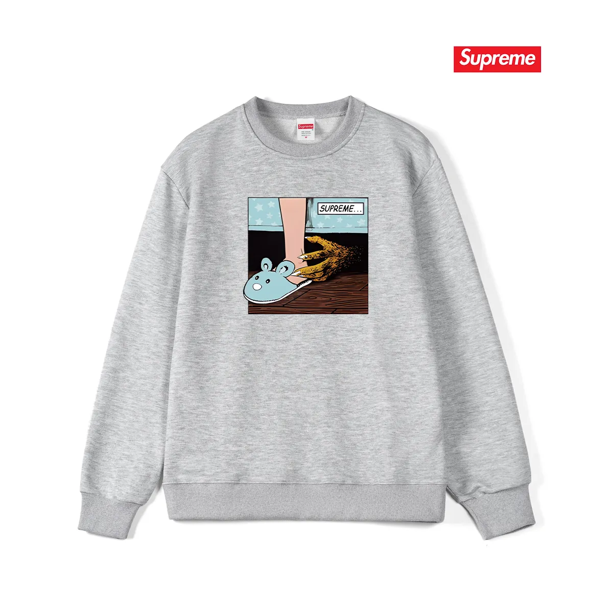 Style No. S1202 #terryp150💰Fleece 160💰Supreme American fashion brand unisex round neck sweatshirt Made of 400g large terry (drop shoulder large version) fabric, soft texture and no pilling Imported environmentally friendly printing glue The pattern is bright and three-dimensional Quality💥Same style for men and women The upper body is trendy Color: black white gray Size: S M L XL XXL