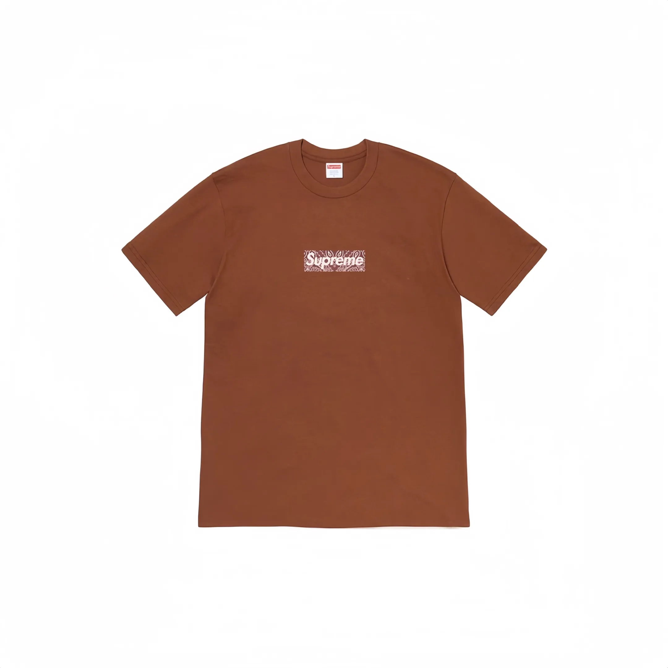 #S49 P110💰 Supreme Week 17 Bandana Box Logo Tee Cashew flower logo short-sleeved T-shirt is made of 260 grams of combed cotton double yarn. From fabrics to accessories, all three standards are complete and follow ZP. The slurry printing imported from Matsui Company will never crack. The whole piece is made of three-needle five-thread technology. The neckline-shoulder seam-sleeve seam is double-lined, which looks more three-dimensional and textured. The same process as the original version, classic version Feel free to compare zp. The whole piece adopts three-needle five-thread craftsmanship. The neckline-shoulder seam-sleeve seam is double-threaded, which looks more three-dimensional and textured.) It has the same craftsmanship as the original original, classic version. Color: Navy, Gray, White, Black, Brown, Pink, Yellow, Red. Size: S M L XL XXL