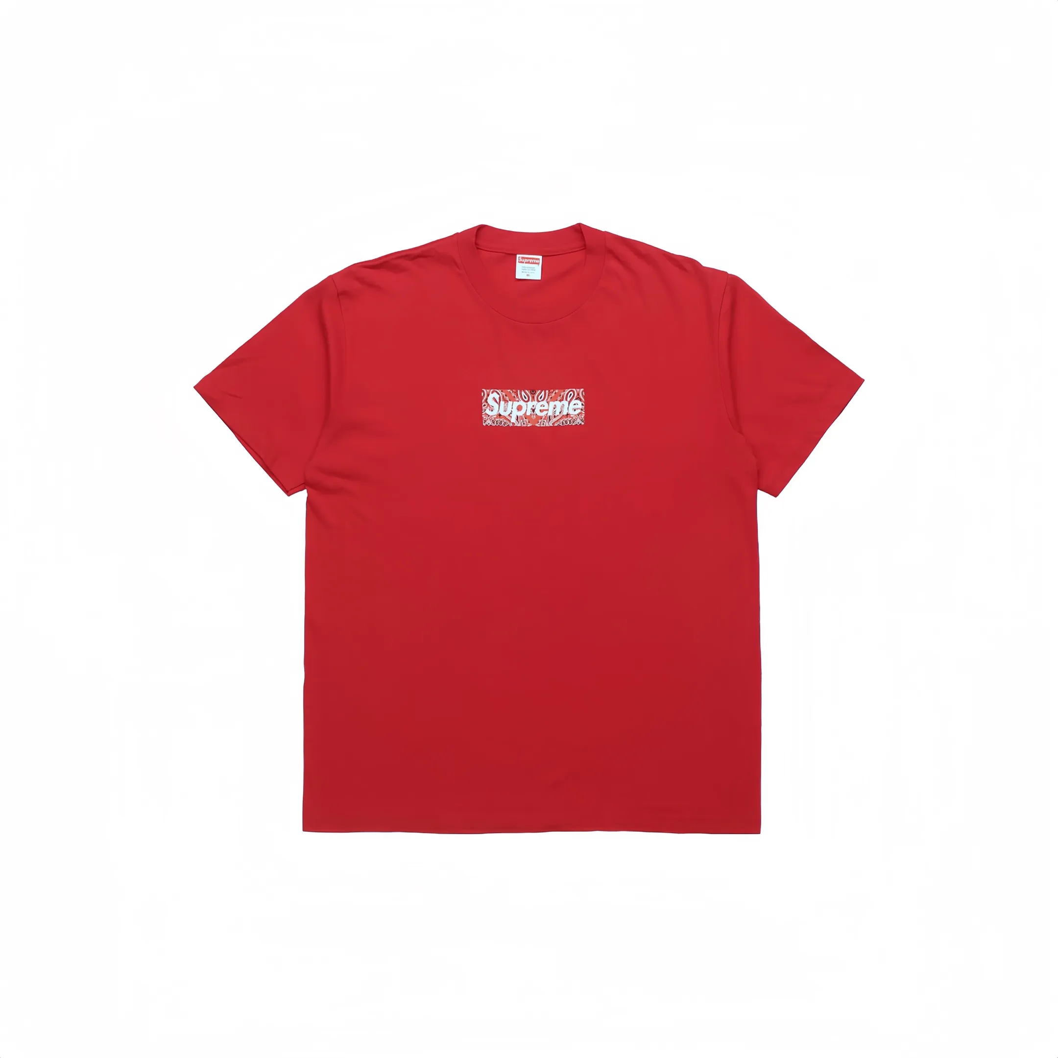 #S49 P110💰 Supreme Week 17 Bandana Box Logo Tee Cashew flower logo short-sleeved T-shirt is made of 260 grams of combed cotton double yarn. From fabrics to accessories, all three standards are complete and follow ZP. The slurry printing imported from Matsui Company will never crack. The whole piece is made of three-needle five-thread technology. The neckline-shoulder seam-sleeve seam is double-lined, which looks more three-dimensional and textured. The same process as the original version, classic version Feel free to compare zp. The whole piece adopts three-needle five-thread craftsmanship. The neckline-shoulder seam-sleeve seam is double-threaded, which looks more three-dimensional and textured.) It has the same craftsmanship as the original original, classic version. Color: Navy, Gray, White, Black, Brown, Pink, Yellow, Red. Size: S M L XL XXL