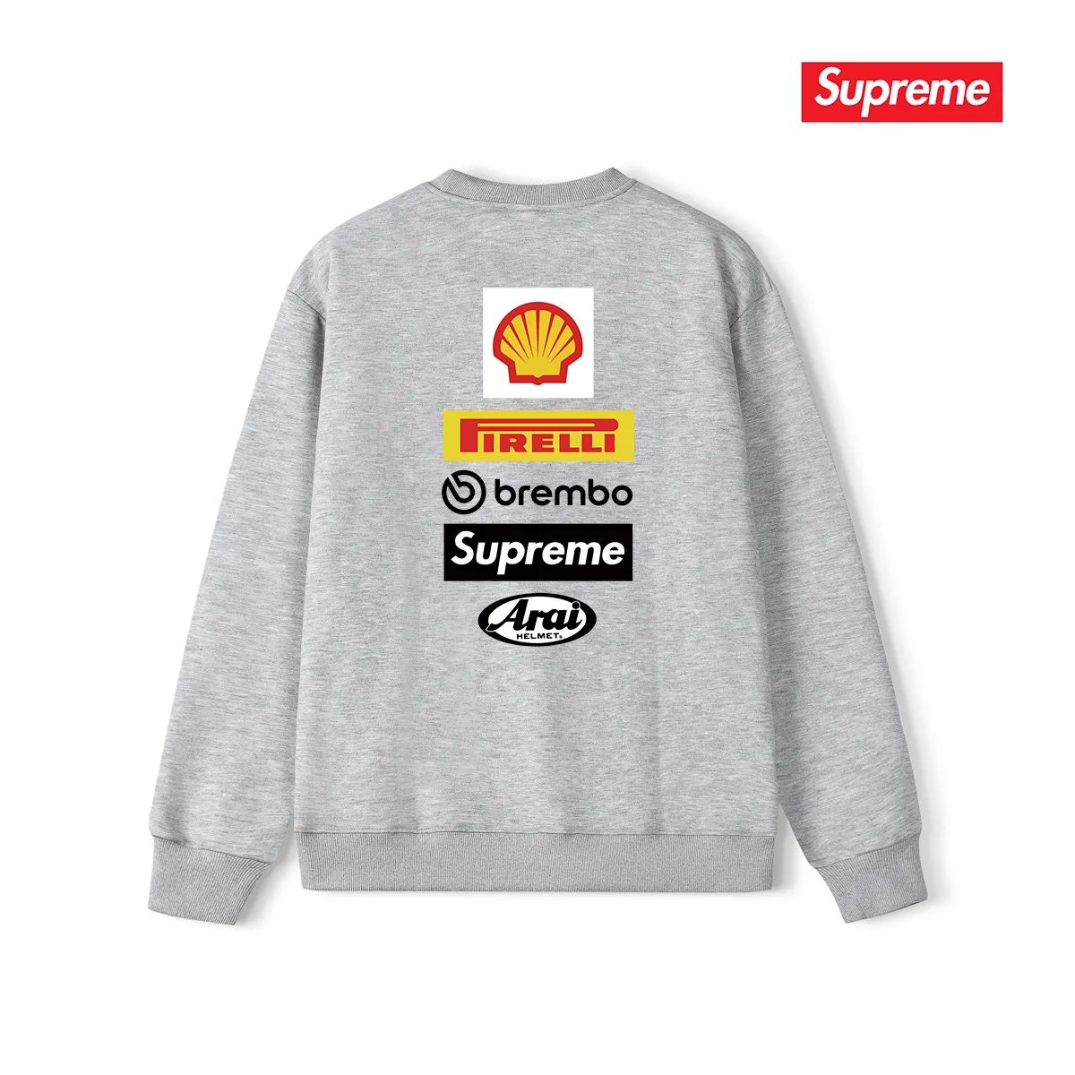 Style No. S1082 #terry p150💰 Velvet 160💰 Supreme x DUCATI joint model SS24 WEEK16 LOGO TEE Logo printing on the back Round neck sweatshirt Made of 400g large terry (drop shoulder large version) fabric Soft texture and no pilling Imported environmentally friendly printing glue The pattern is bright and three-dimensional Quality💥Same style for men and women The upper body is trendy Color: black White Gray Size: S M L XL XXL