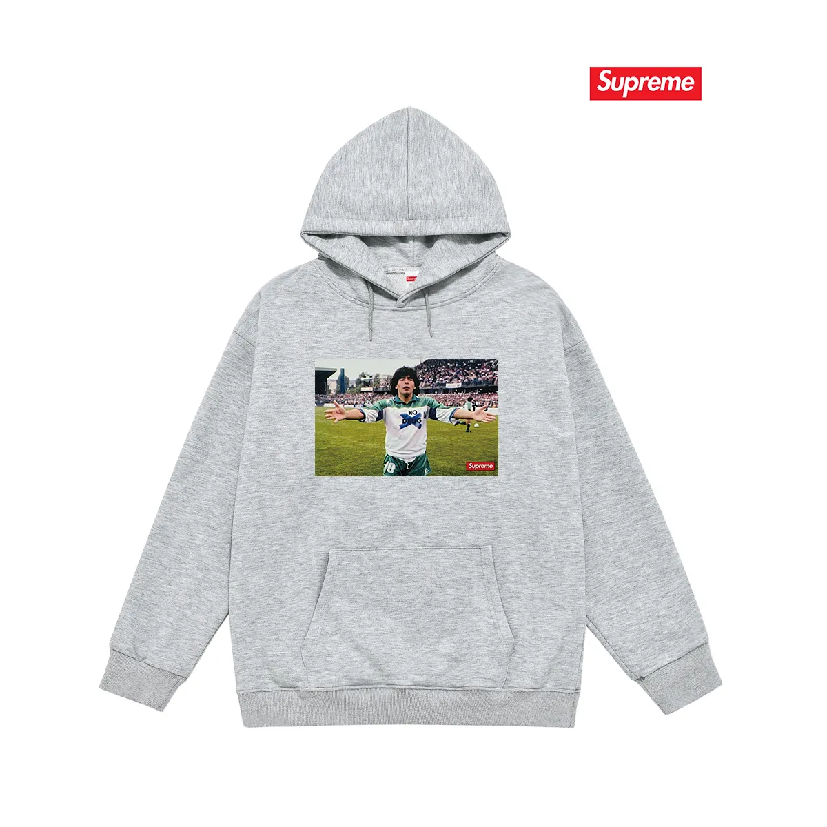 Style number S2068 #terry P160💰 Velvet P170💰 Supreme SS24 WEEK1 Maradona No Drug character tee hooded sweatshirt Made of 400g large terry 430g silver fox velvet (drop shoulder large version) fabric, soft texture and no pilling Imported environmentally friendly printing glue The pattern is bright and three-dimensional Quality 💥Same style for men and women The upper body is trendy Color: black white gray Size: S M L XL XXL