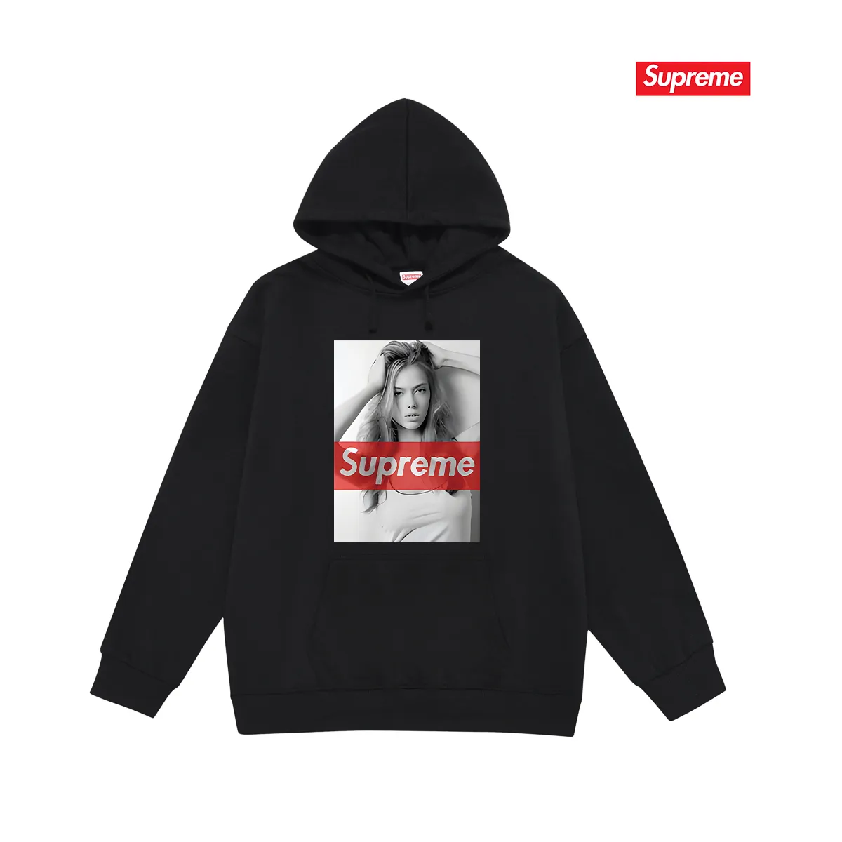 Style No. S2205 #terry P160💰 Velvet P170💰 Supreme American fashion brand beauty picture hooded sweatshirt Made of 400g large terry 430g silver fox velvet (drop shoulder large version) fabric, soft texture and no pilling Imported environmentally friendly printing glue The pattern is bright and three-dimensional Quality 💥Same style for men and women The upper body is trendy Color: black white gray Size: S M L XL XXL