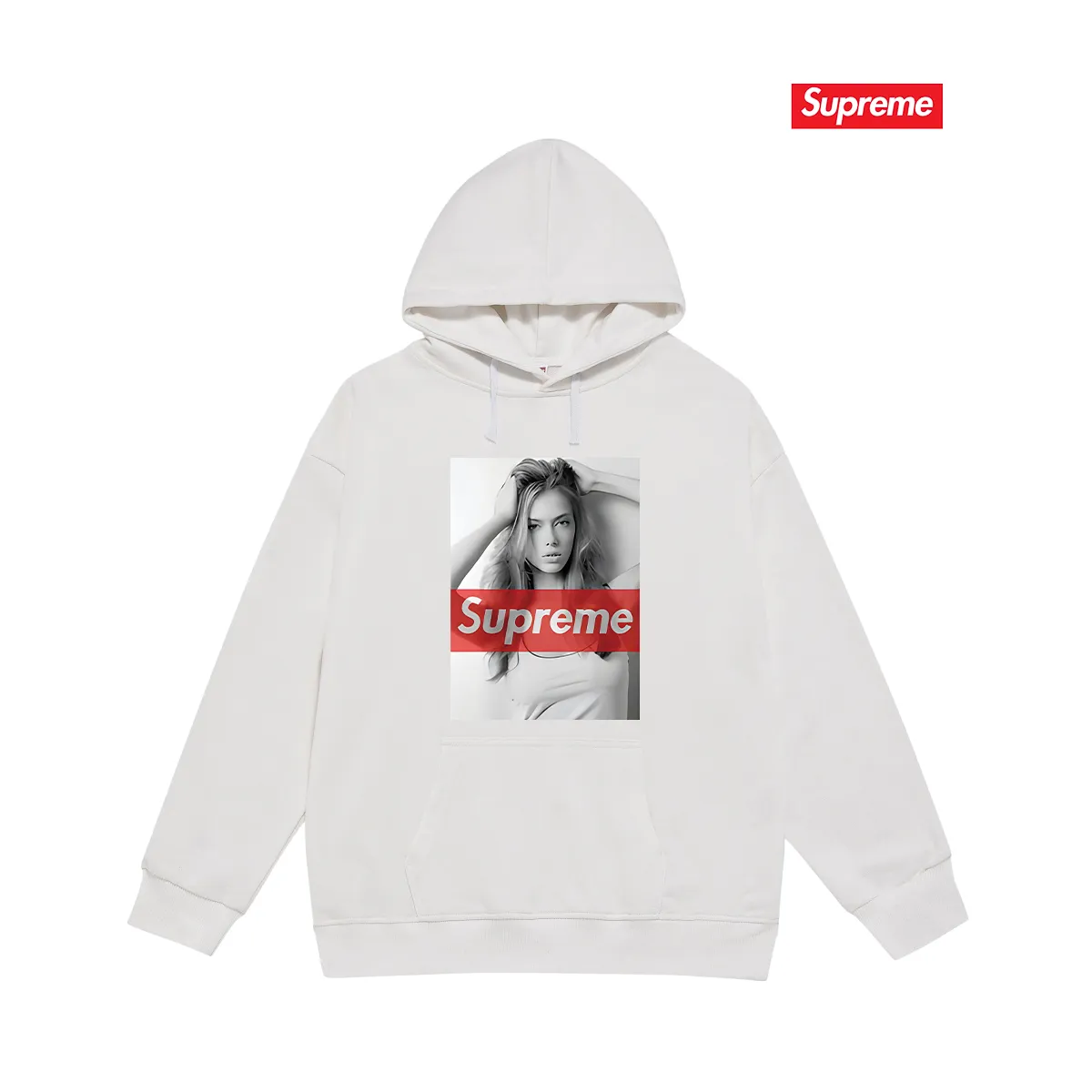 Style No. S2205 #terry P160💰 Velvet P170💰 Supreme American fashion brand beauty picture hooded sweatshirt Made of 400g large terry 430g silver fox velvet (drop shoulder large version) fabric, soft texture and no pilling Imported environmentally friendly printing glue The pattern is bright and three-dimensional Quality 💥Same style for men and women The upper body is trendy Color: black white gray Size: S M L XL XXL