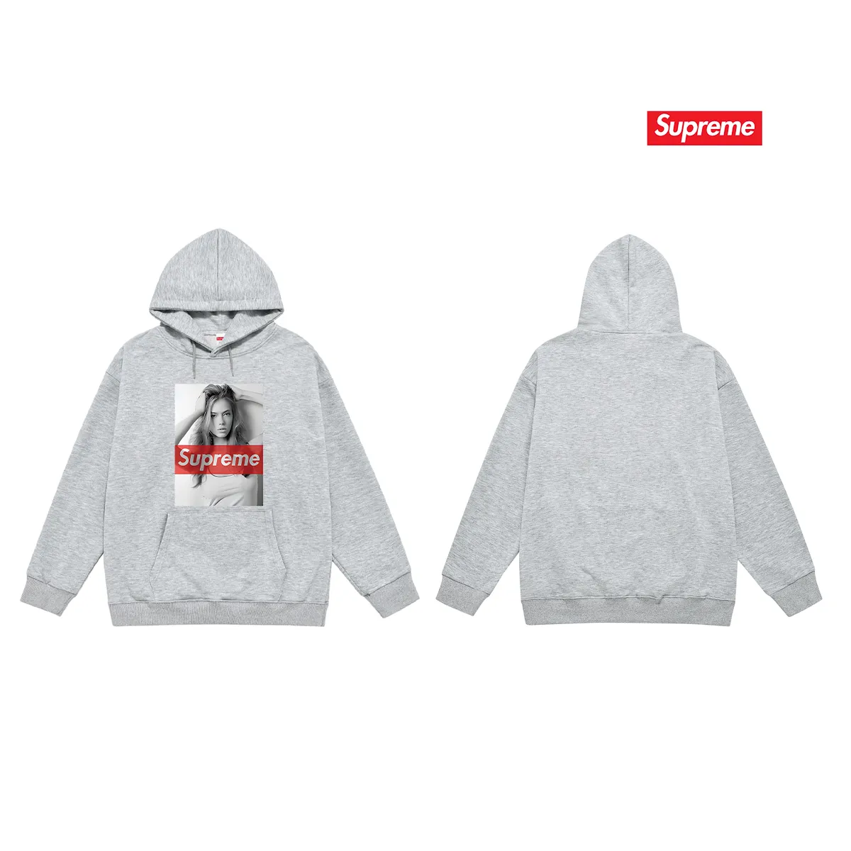 Style No. S2205 #terry P160💰 Velvet P170💰 Supreme American fashion brand beauty picture hooded sweatshirt Made of 400g large terry 430g silver fox velvet (drop shoulder large version) fabric, soft texture and no pilling Imported environmentally friendly printing glue The pattern is bright and three-dimensional Quality 💥Same style for men and women The upper body is trendy Color: black white gray Size: S M L XL XXL