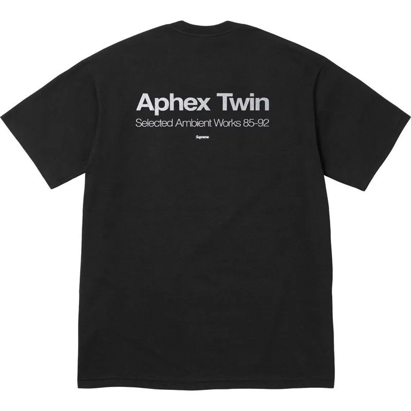 #S131 P110💰 Aphex Twin joint model SS25 WEEK2 Ambient Works Tee printed short-sleeved T-shirt for men. Loose fit. Made of 260g combed cotton double yarn. From fabrics to accessories, all three standards are in compliance with ZP. Imported Matsui company slurry printing will never crack. The whole piece is made with three-needle five-thread technology. The neckline-shoulder seam-sleeve seam is double-lined, making it look more three-dimensional and textured. The craftsmanship is the same as that of the authentic original version. It has a classic version. Feel free to compare zp. The whole piece is made of three-needle five-thread craft. The neckline-shoulder seam-sleeve seam is double-threaded, which looks more three-dimensional and textured. The craftsmanship is the same as that of the authentic original version. It is a classic version. Color: Black White Size: S M L XL XXL
