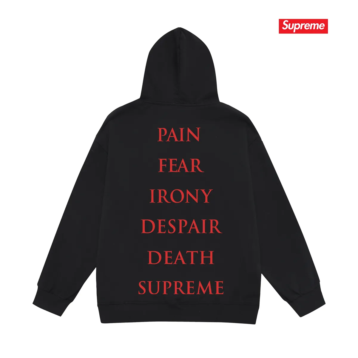 Style No. S2105 #terry P160💰 Velvet P170💰 Supreme Week4 xThe Crow joint Tee crow angel devil pattern printed hooded sweatshirt Made of 400g large terry 430g silver fox velvet (drop shoulder large version) fabric, soft texture and no pilling Imported environmentally friendly printing glue The pattern is bright and three-dimensional Quality 💥Same style for men and women The upper body is trendy Color: black white gray Size: S M L XL XXL