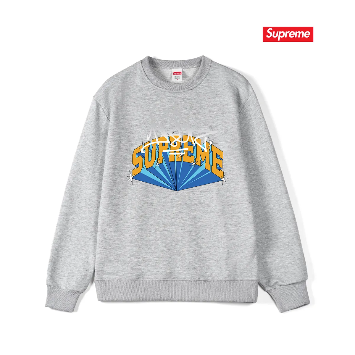 Style No. S1079 #terryp150💰 Velvet 160💰 Supreme FW22 Week 5 IRAK Arc Tee Logo letter printed round neck sweatshirt Made of 400g large terry (drop shoulder large version) fabric, soft texture and no pilling Imported environmentally friendly printing glue The pattern is bright and three-dimensional Quality 💥 Same style for men and women The upper body is fashionable Color: black white gray Size: S M L XL XXL