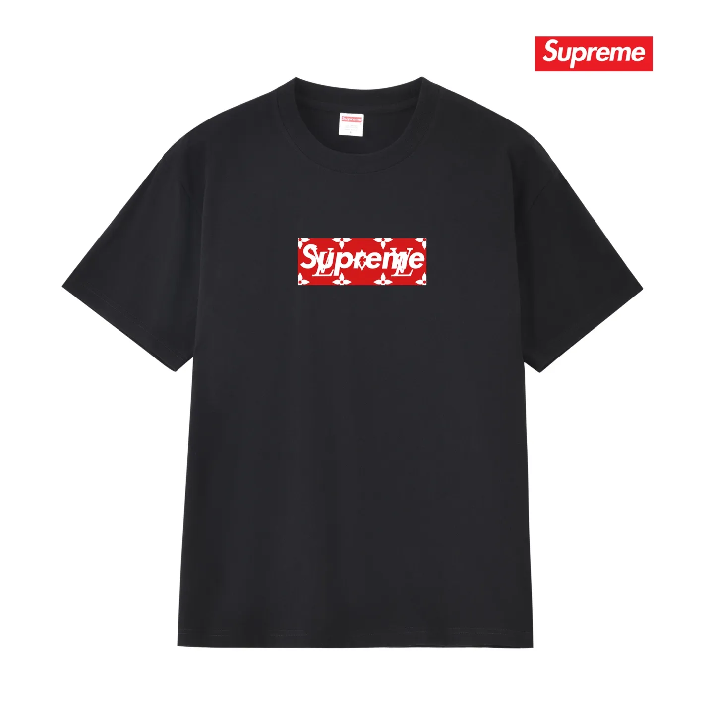 S245 P110💰 SUP Super Me Supreme Presbyopic box logo Short-sleeved tee Popular style Couple Same style for men and women Loose version Made of 260 grams of combed cotton double yarn From fabrics to accessories, all three standards are complete and ZP Imported Matsui company's slurry printing will never crack The whole thing adopts three-needle five-thread technology (neckline-shoulder seam-sleeve seam double line, looks more three-dimensional and textured) consistent with the original version, classic version Feel free to compare zp. The whole piece adopts three-needle five-thread craftsmanship (neckline-shoulder seam-sleeve seam double thread, which looks more three-dimensional and textured). It has the same craftsmanship as the original original, classic version. Color: black, white, light gray, pink, navy. Size: S M L XL XXL