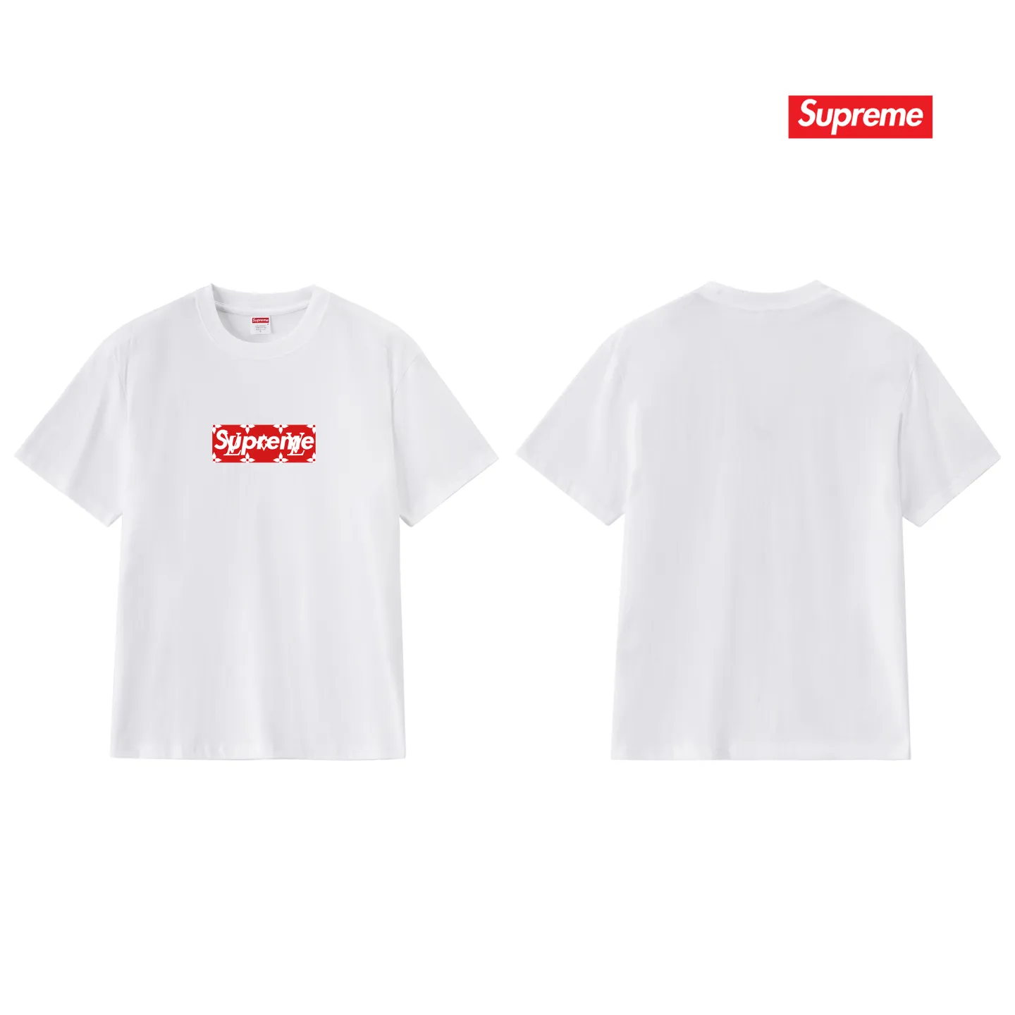 S245 P110💰 SUP Super Me Supreme Presbyopic box logo Short-sleeved tee Popular style Couple Same style for men and women Loose version Made of 260 grams of combed cotton double yarn From fabrics to accessories, all three standards are complete and ZP Imported Matsui company's slurry printing will never crack The whole thing adopts three-needle five-thread technology (neckline-shoulder seam-sleeve seam double line, looks more three-dimensional and textured) consistent with the original version, classic version Feel free to compare zp. The whole piece adopts three-needle five-thread craftsmanship (neckline-shoulder seam-sleeve seam double thread, which looks more three-dimensional and textured). It has the same craftsmanship as the original original, classic version. Color: black, white, light gray, pink, navy. Size: S M L XL XXL