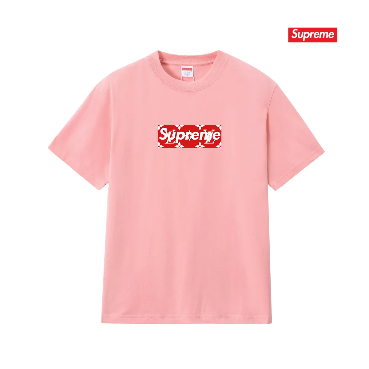 S245 P110💰 SUP Super Me Supreme Presbyopic box logo Short-sleeved tee Popular style Couple Same style for men and women Loose version Made of 260 grams of combed cotton double yarn From fabrics to accessories, all three standards are complete and ZP Imported Matsui company's slurry printing will never crack The whole thing adopts three-needle five-thread technology (neckline-shoulder seam-sleeve seam double line, looks more three-dimensional and textured) consistent with the original version, classic version Feel free to compare zp. The whole piece adopts three-needle five-thread craftsmanship (neckline-shoulder seam-sleeve seam double thread, which looks more three-dimensional and textured). It has the same craftsmanship as the original original, classic version. Color: black, white, light gray, pink, navy. Size: S M L XL XXL