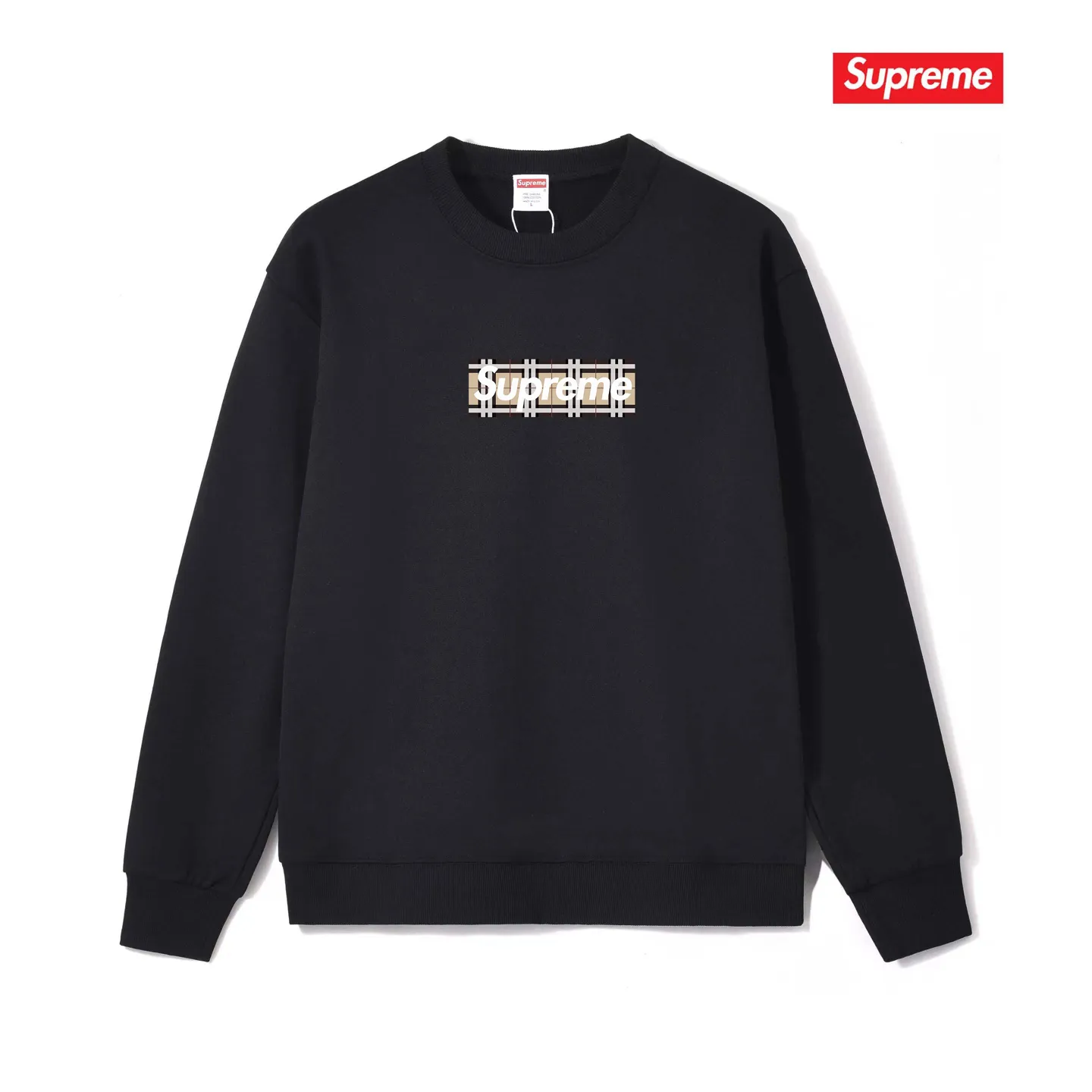 Style No. S1021 #terry p150💰 Velvet 160💰 Supreme SS22 Week 3 x Burberry joint Box Logo Tee logo printed round neck sweatshirt Made of 400 grams of large terry (drop shoulder large version) fabric, soft and non-pilling texture, imported environmentally friendly printing glue, bright and three-dimensional pattern, quality 💥Same style for men and women, the upper body is trendy Color: black white gray Size: S M L XL XXL