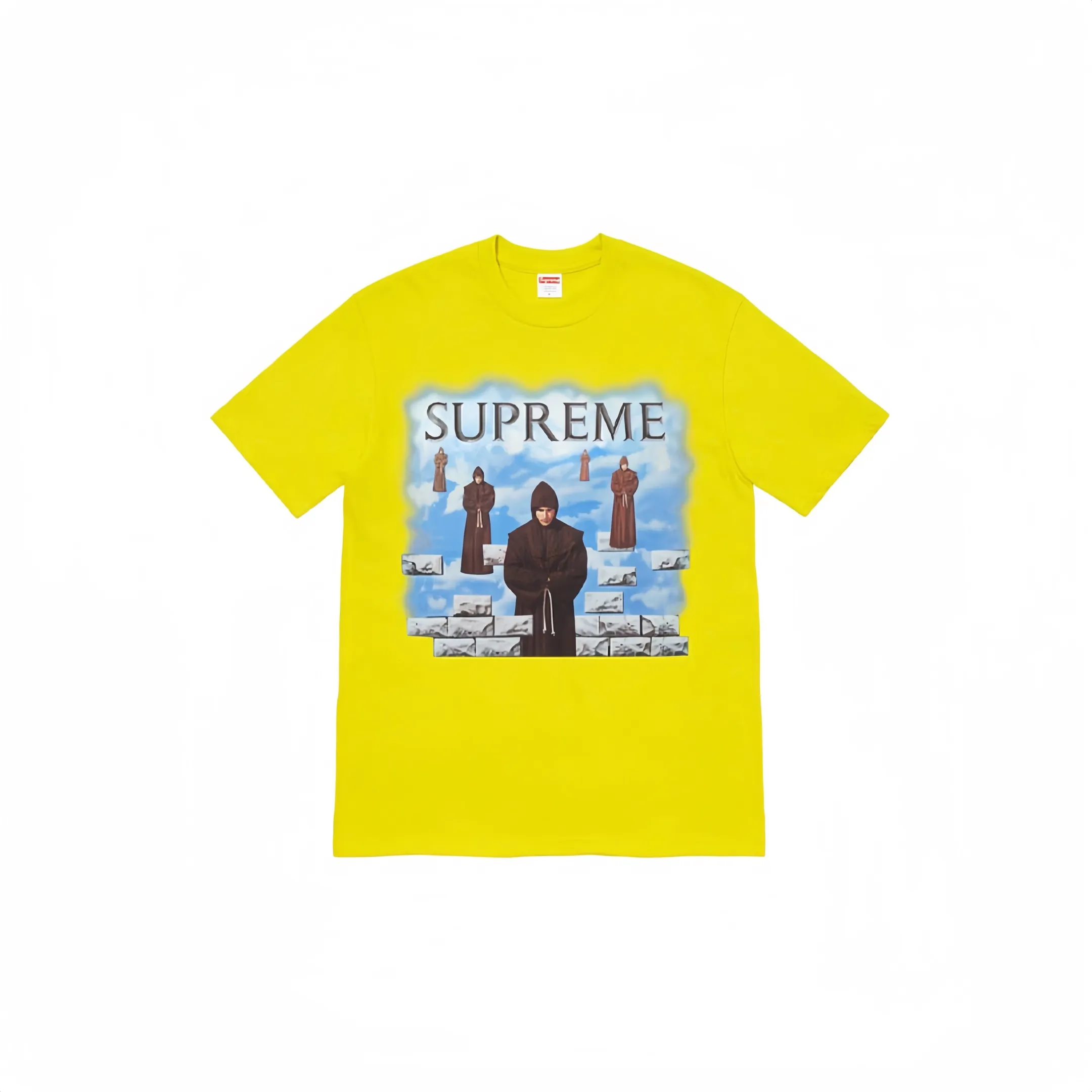 #S50 P110💰 Supreme FW19 Week 1 Levitation Tee printed short-sleeved T-shirt. Same style for men and women. Made of 260g combed cotton double yarn. From fabrics to accessories, all three standards are complete and follow ZP. Imported Matsui company's slurry printing will never crack. The whole piece adopts three-needle five-thread technology. The collar-shoulder seam-sleeve seam is double-lined, which looks more three-dimensional and textured. The same process as the original version, classic version Feel free to compare zp. The whole piece adopts three-needle five-thread craftsmanship (neckline-shoulder seam-sleeve seam double thread, which looks more three-dimensional and textured). It has the same craftsmanship as the original original, classic version. Color: blue, yellow, green, black, white, gray. Size: S M L XL XXL