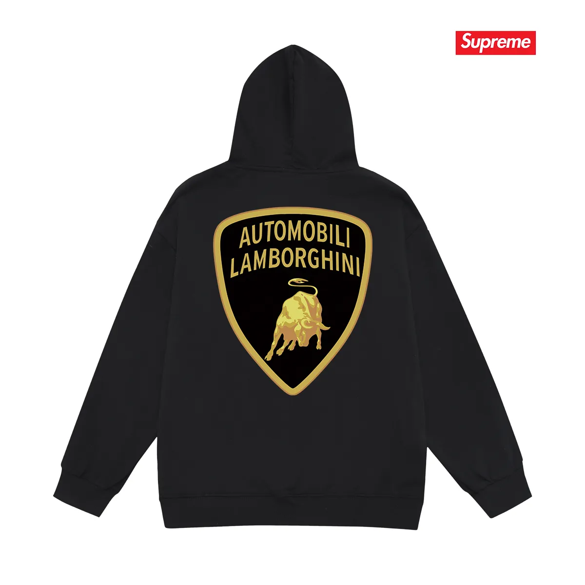 Model No. S2120 #terry P160💰 Velvet P170💰 Supreme Lamborghini co-branded hooded sweatshirt Made of 400g large terry 430g silver fox velvet (drop shoulder large version) fabric, soft texture and no pilling Imported environmentally friendly printing glue The pattern is bright and three-dimensional Quality 💥Same style for men and women The upper body is trendy Color: black white gray Size: S M L XL XXL